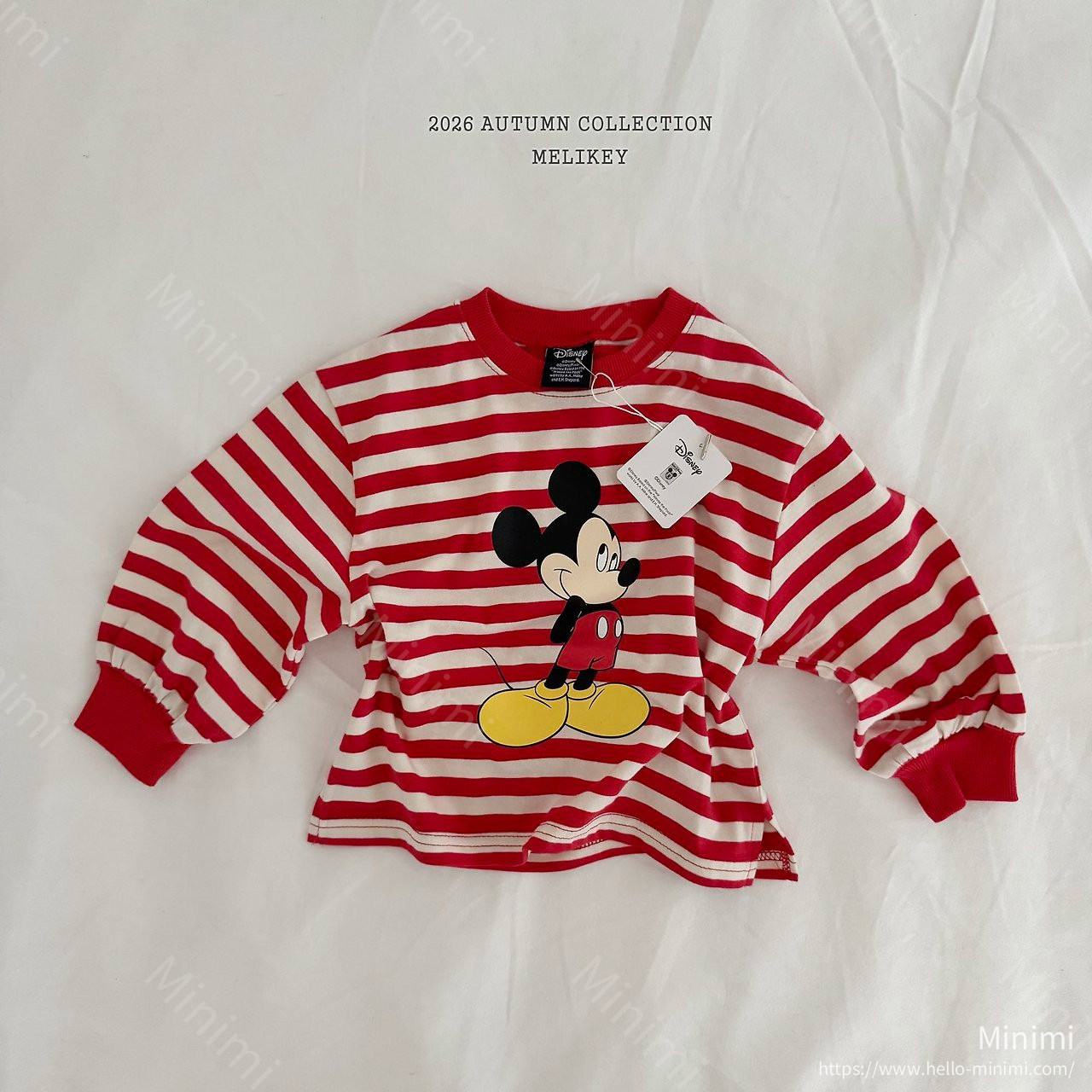 Melikey Mickey Ribbed Hem T-shirt 細節圖 3