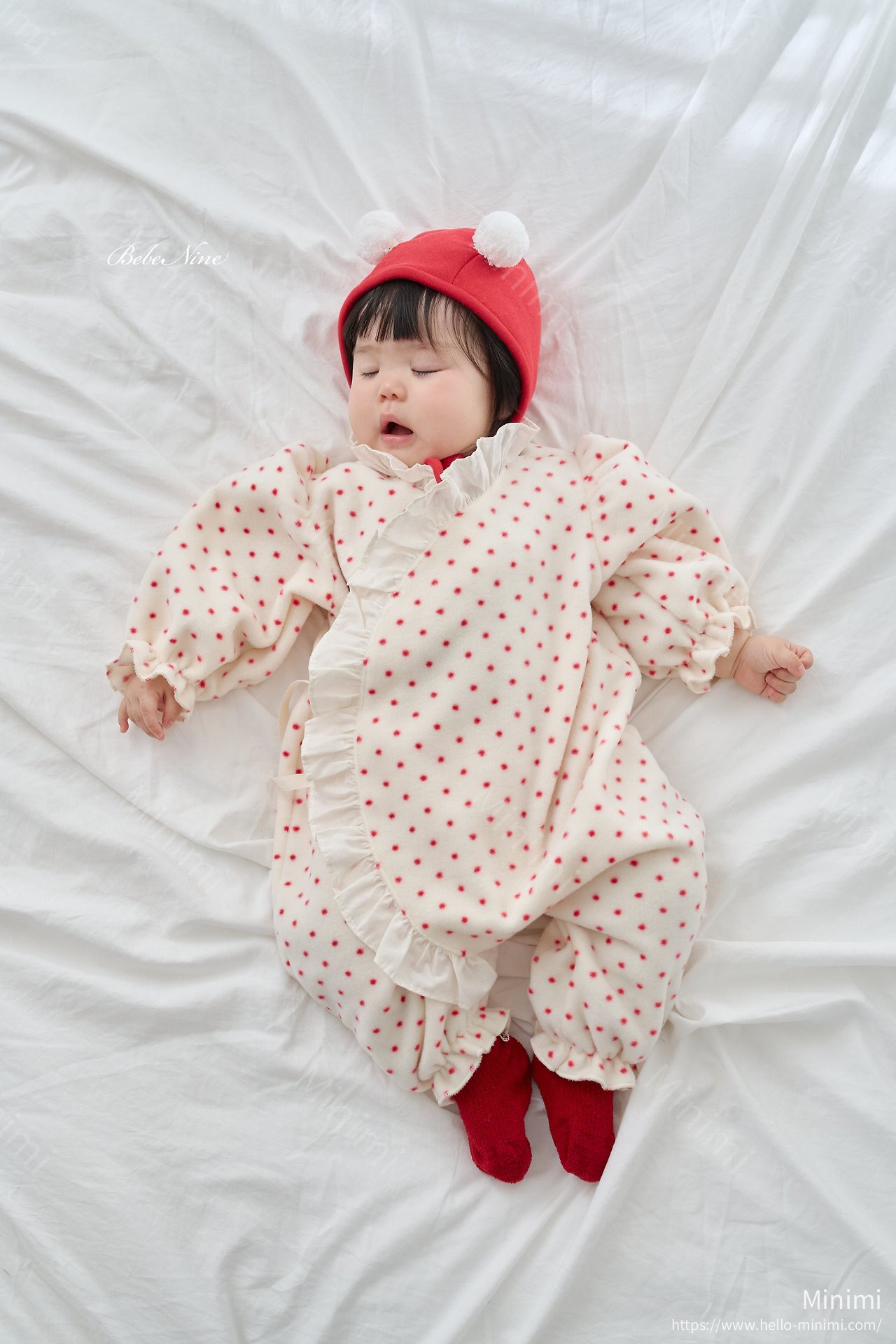 bebe nine Polka Dot Frill Romper 韓國童裝現貨