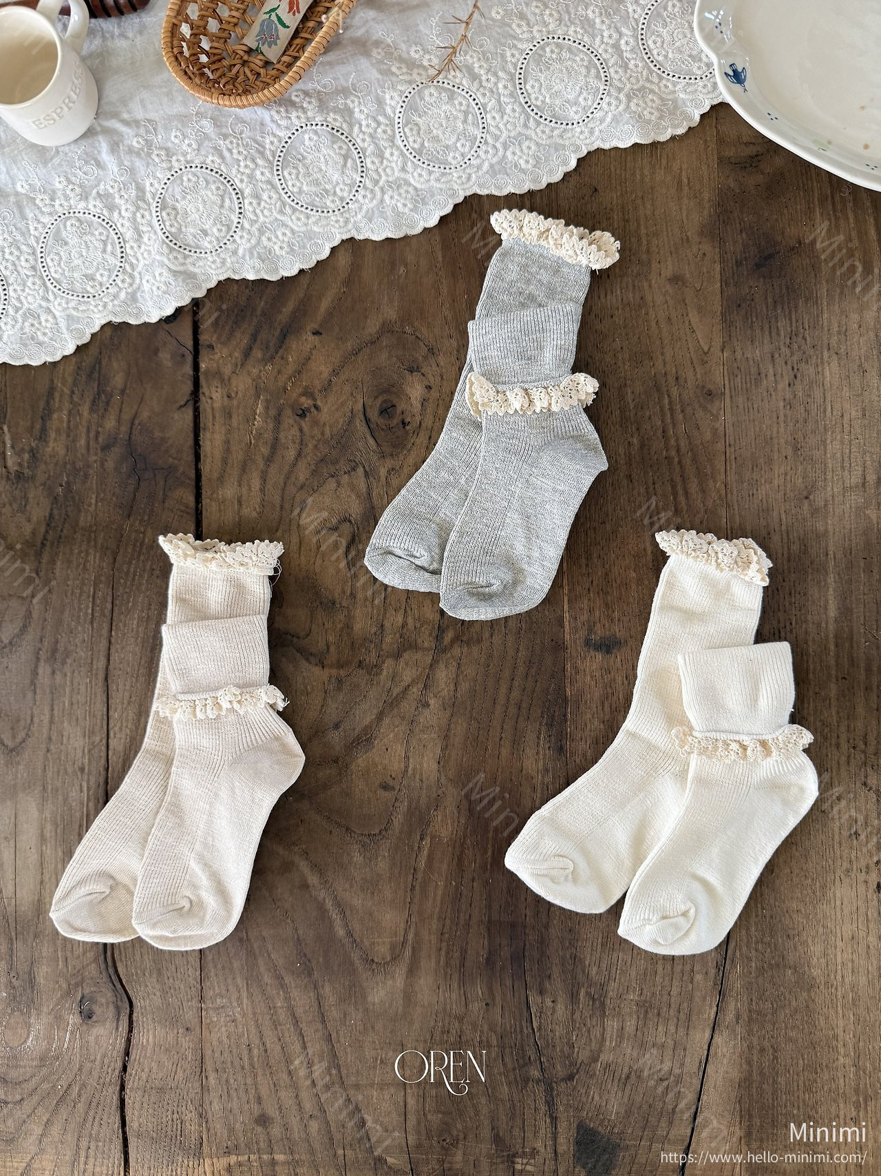 Oren Olive Long Lace Socks 細節圖 8
