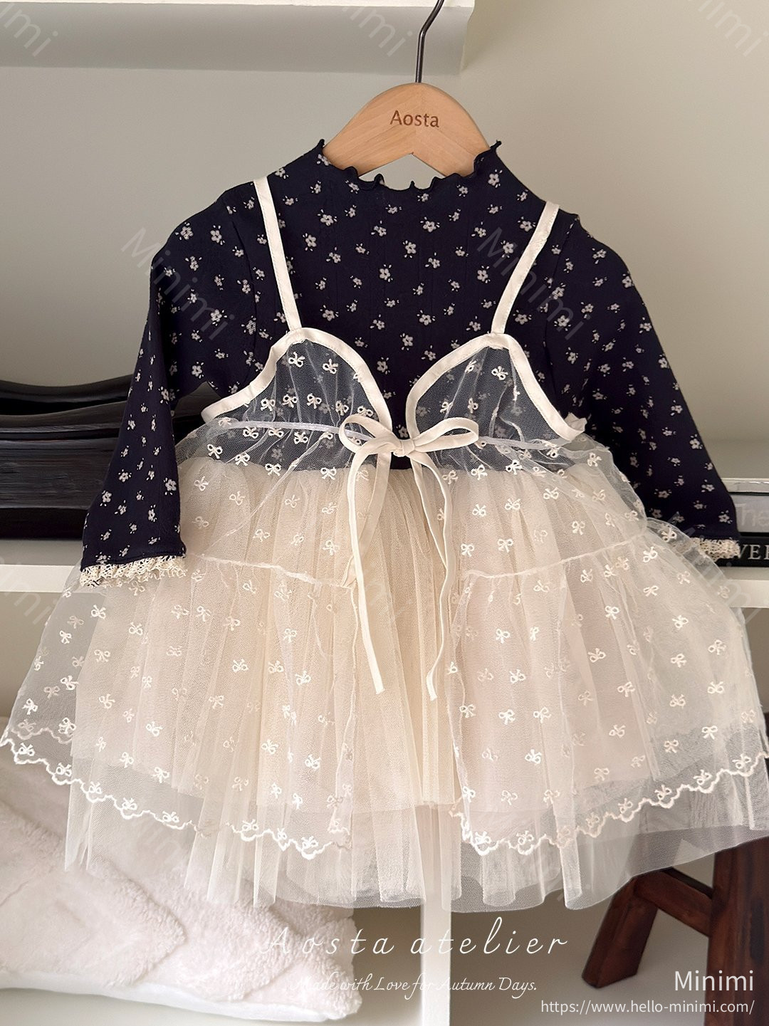 Aosta atelier Lace Ribbon Open Dress 細節圖 8