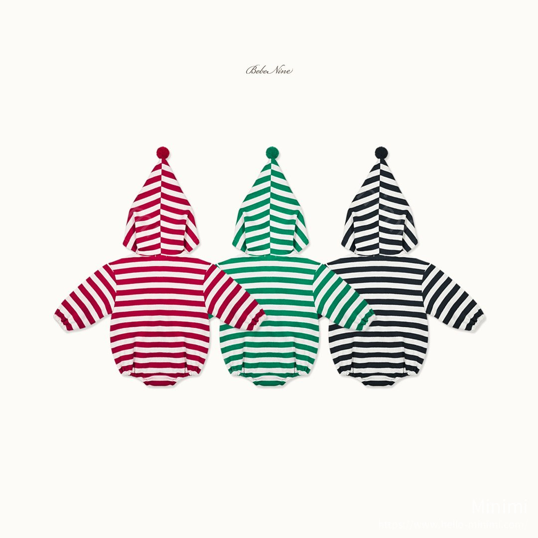 bebe nine Pointed-Hood Striped Romper 細節圖 19