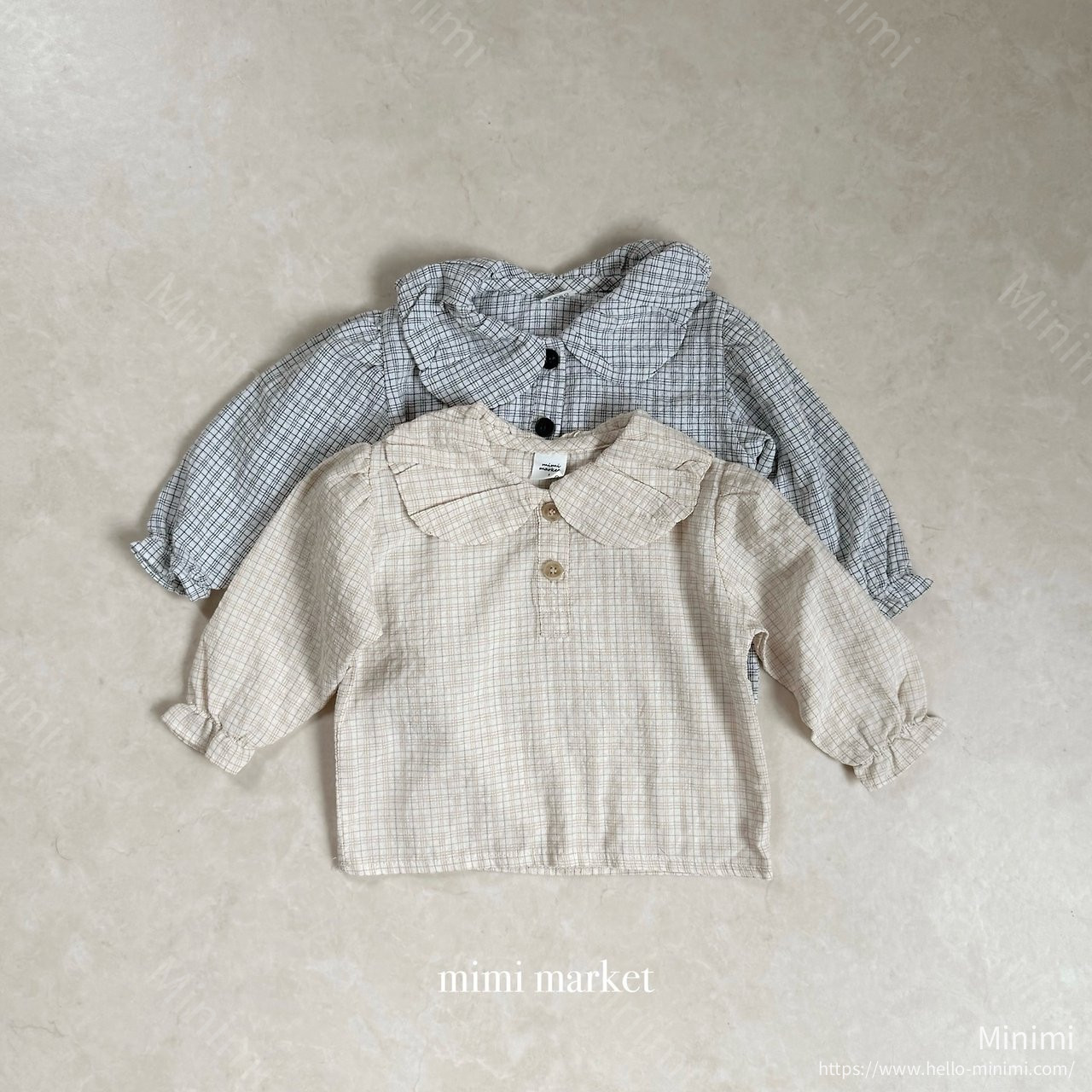 Check Balloon Blouse