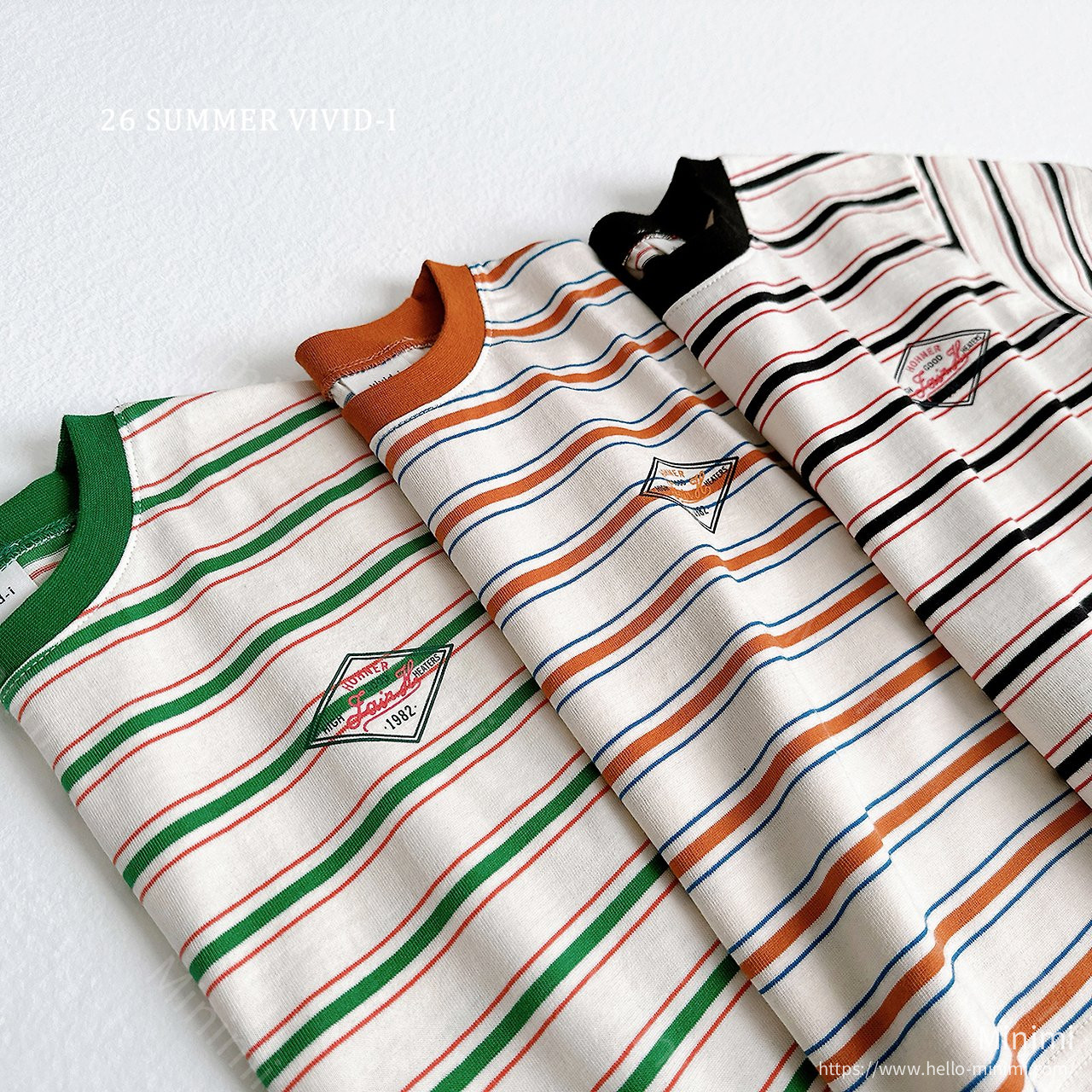 VIVID-I Diamond Logo Striped T-Shirt 細節圖 2