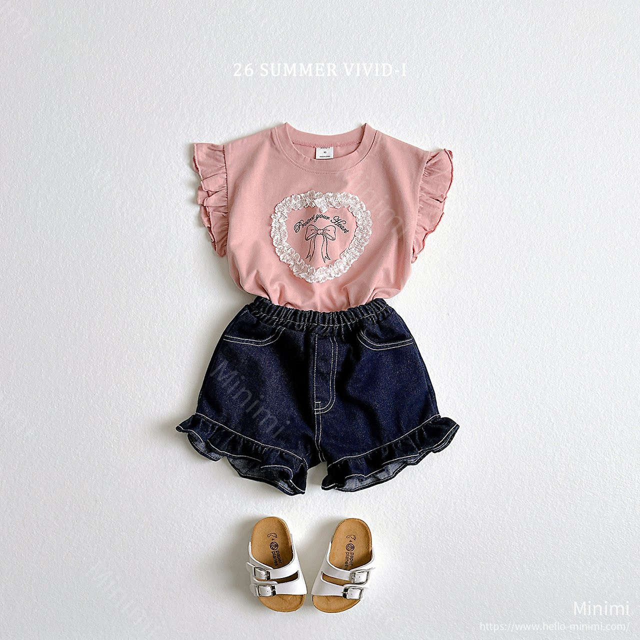 VIVID-I Ruffle Non-fade Denim Shorts 細節圖 15