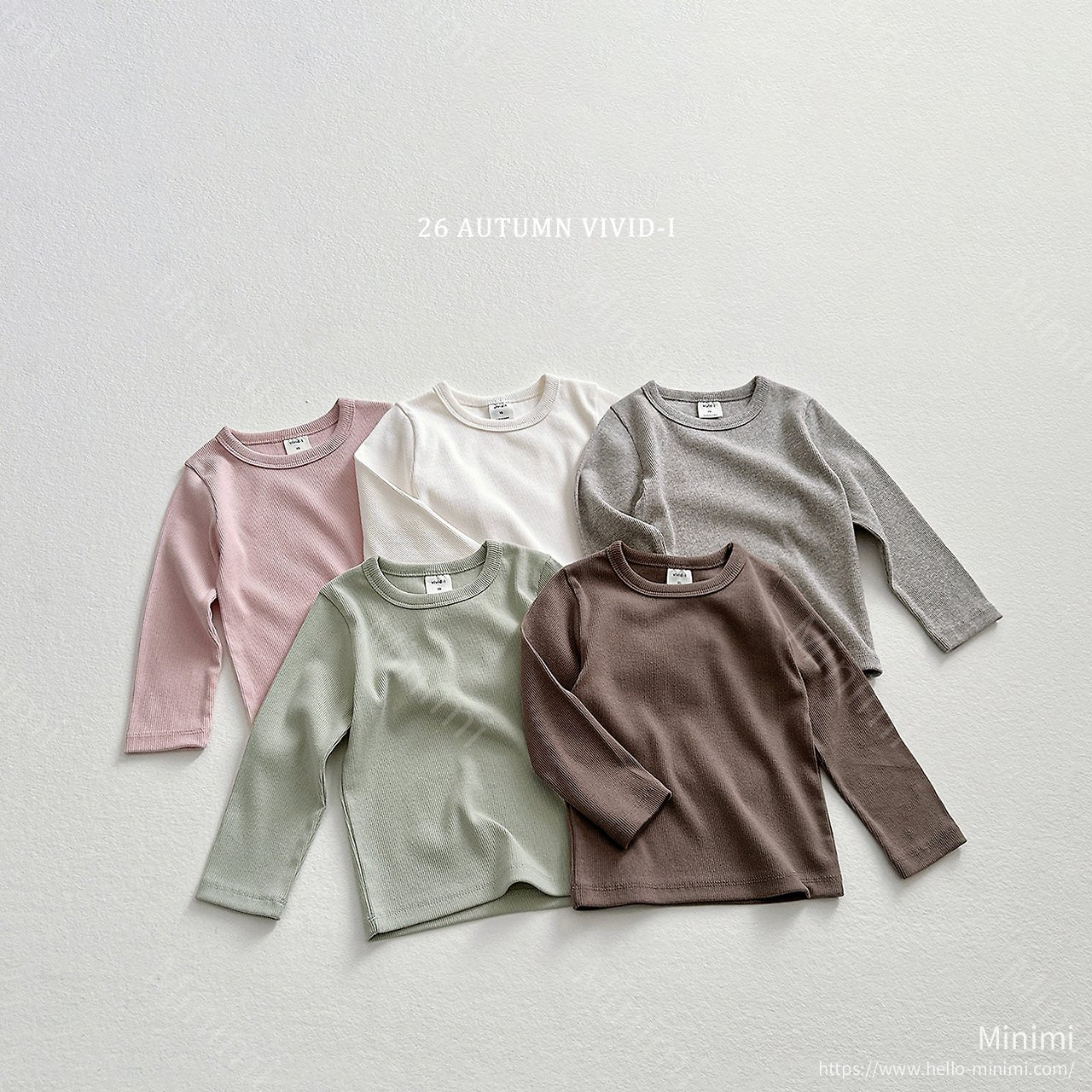 VIVID-I Slim Ribbed T-shirt - 韓國童裝代購主圖