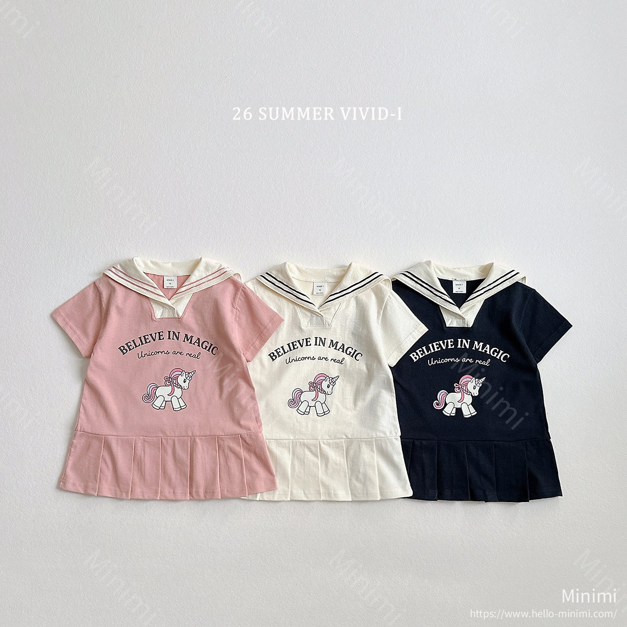 VIVID-I Unicorn Sailor Dress - 韓國童裝代購主圖