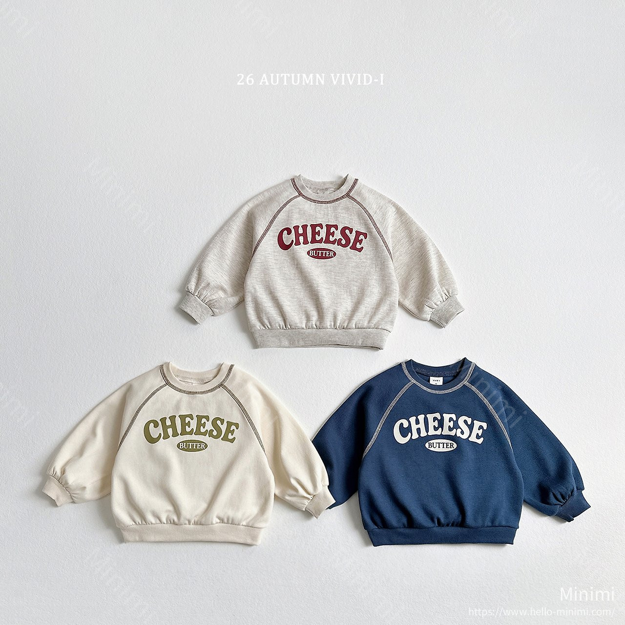 VIVID-I Cheese Stitch Sweatshirt - 韓國童裝代購主圖