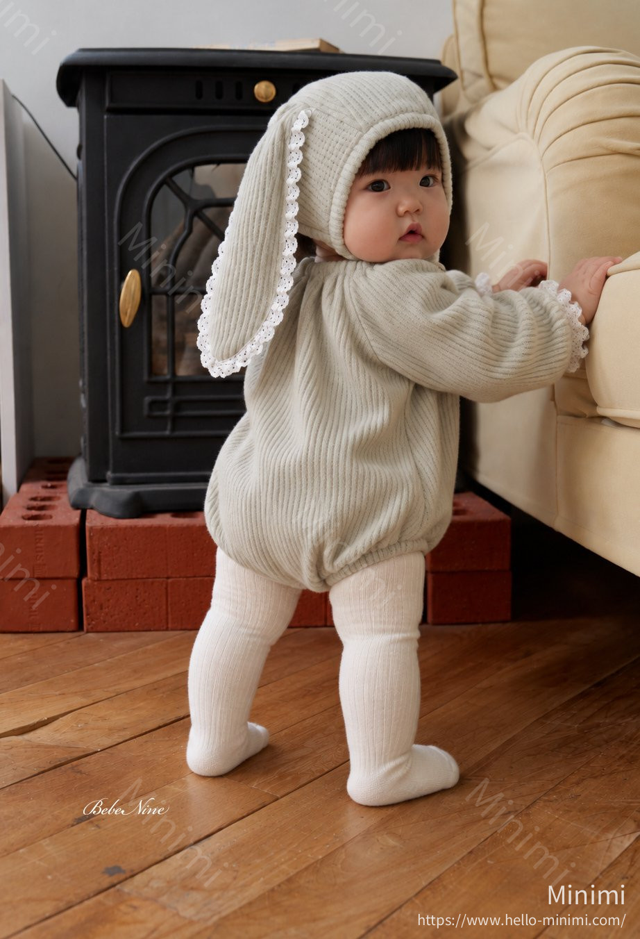bebe nine Heart Brushed-Lining Frill Romper 細節圖 17
