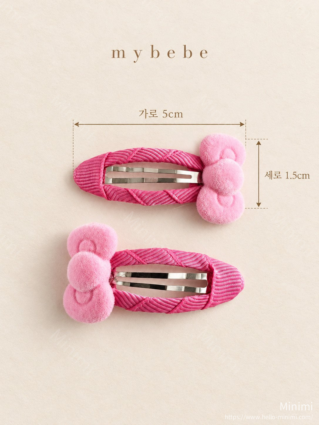 my_bébé Cutie Velvet Ribbon Hairpin Set 細節圖 10