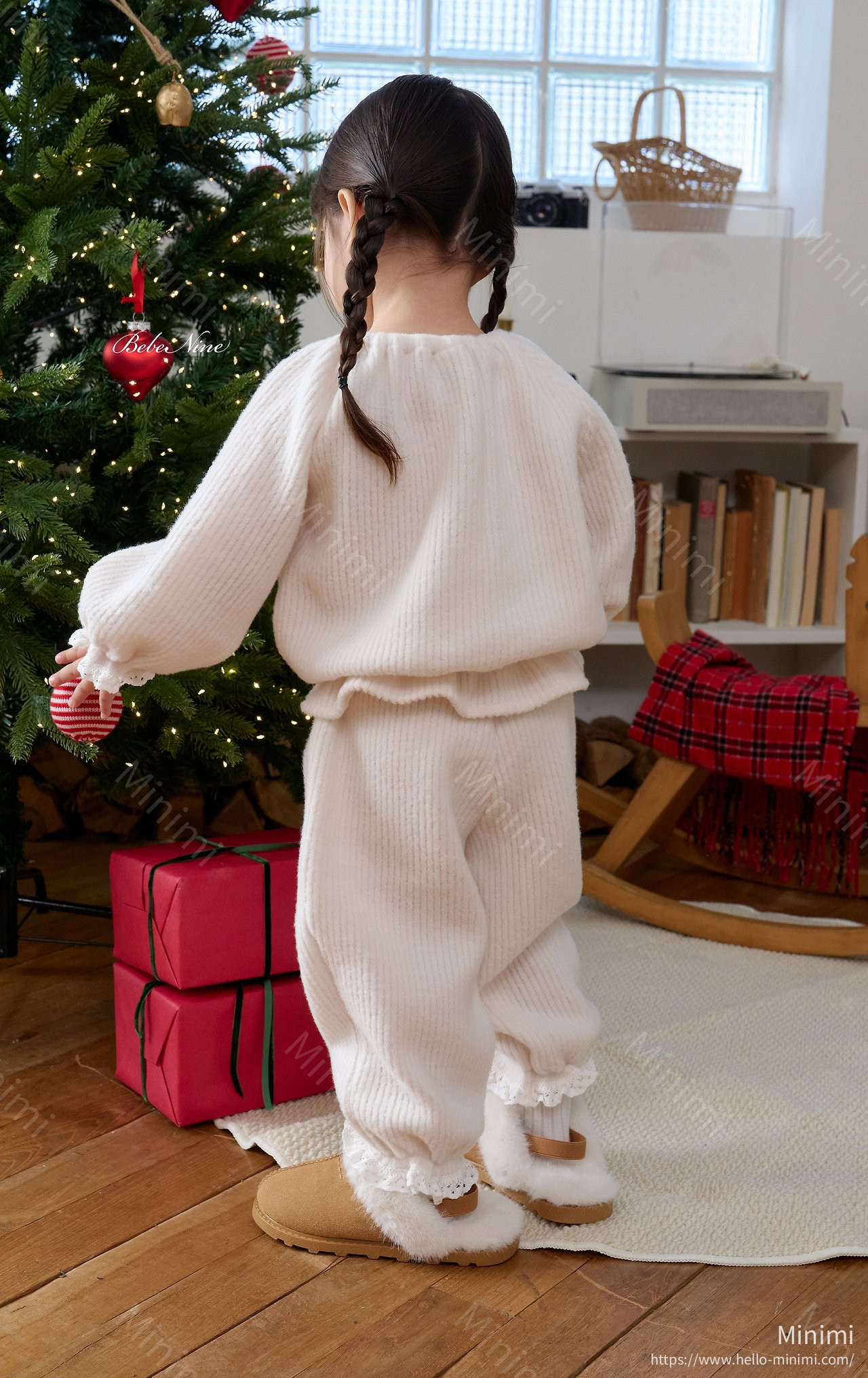 Heart Brushed-Lining Frill Pants