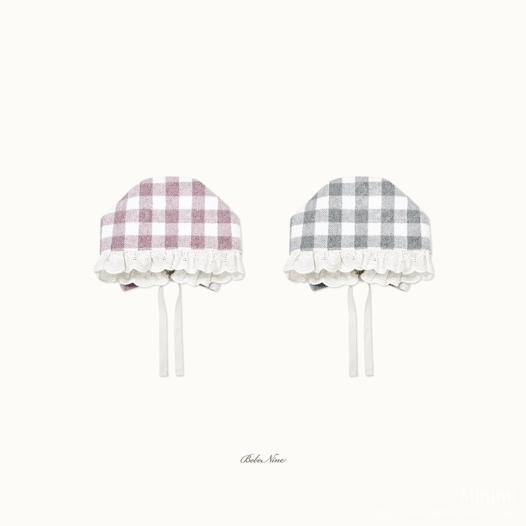 bebe nine Loopy Check Bonnet 細節圖 18