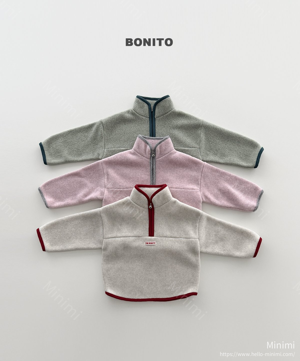 BONITO Cotton Candy Colorblock Half-Zip 韓國童裝現貨