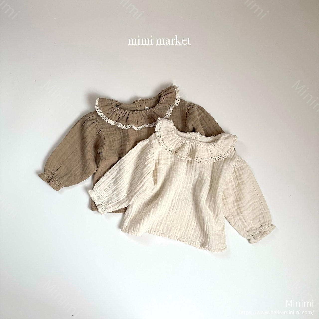 mimi-market Fury Collar Blouse - 韓國童裝代購主圖