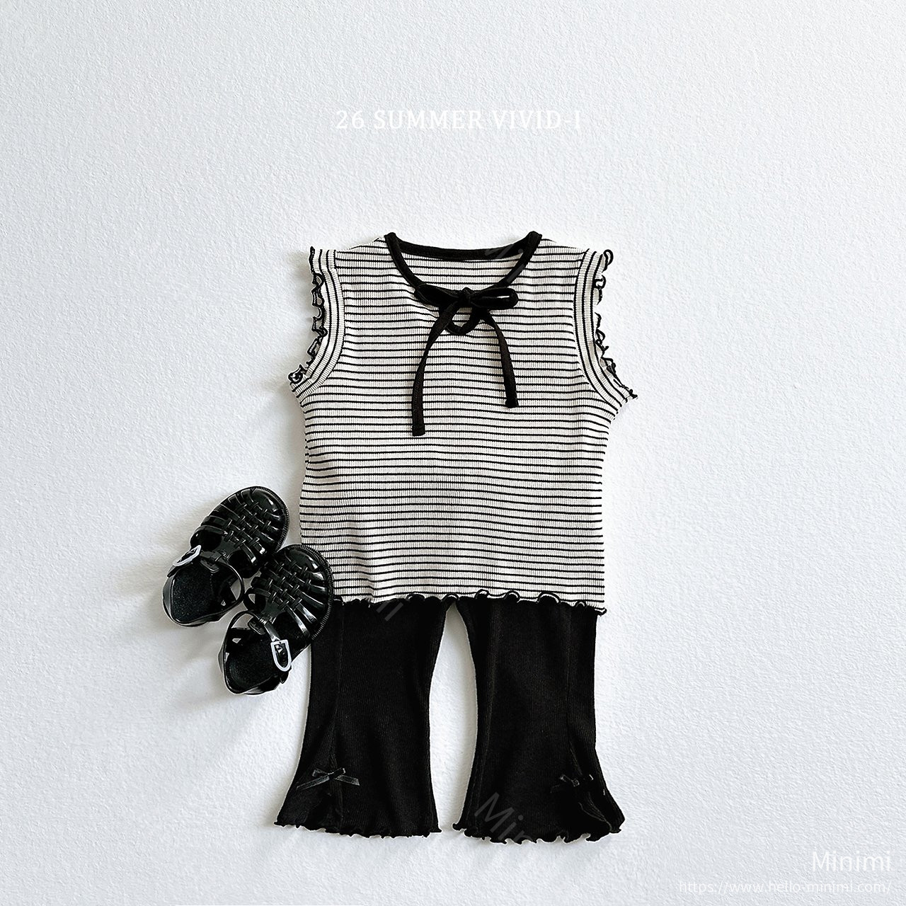 VIVID-I Ribbon Hole Striped Sleeveless Top 細節圖 8