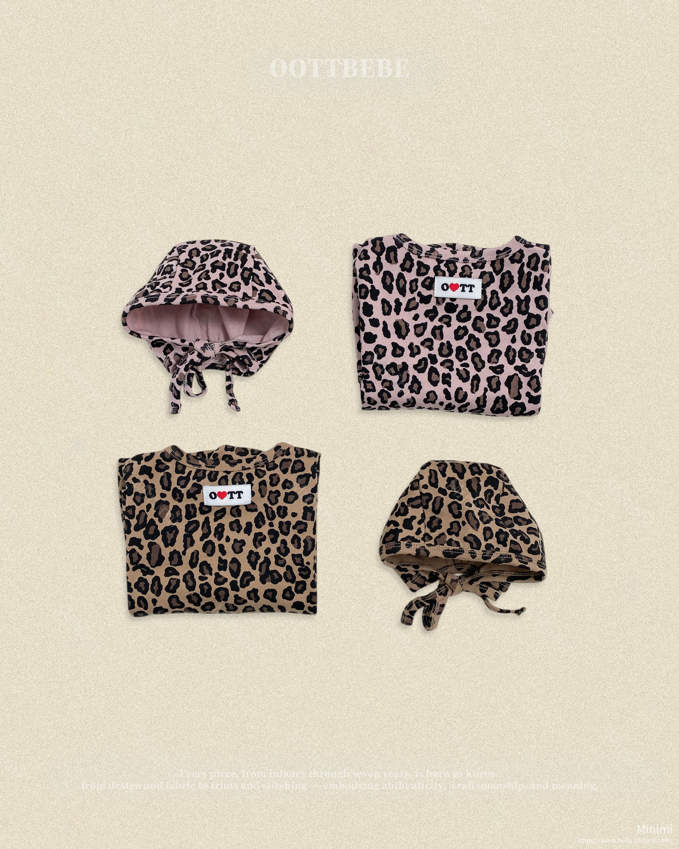 oott bebe Little Leopard Full Bodysuit + Bonnet Set 細節圖 10
