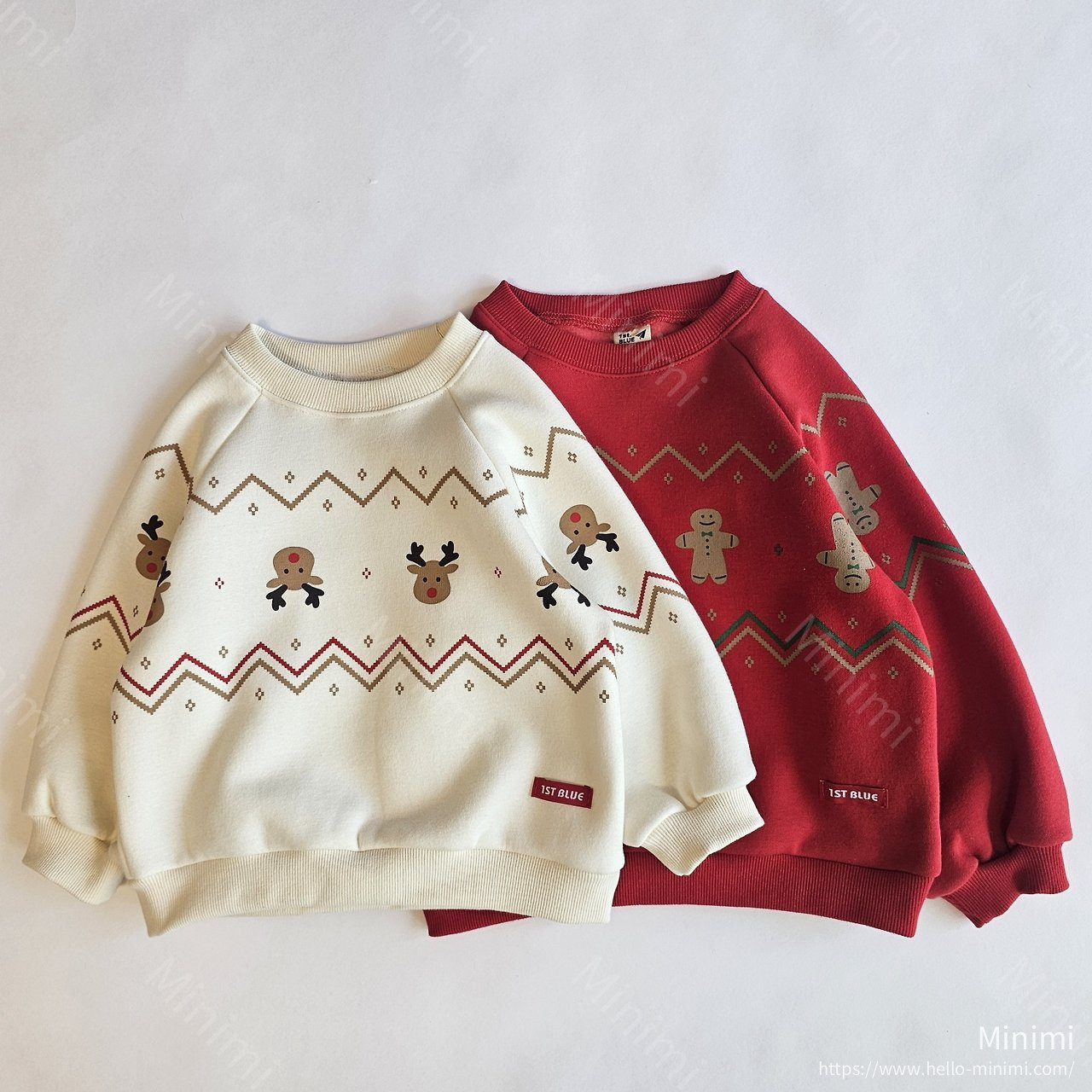 1st BLUE Christmas Rudolph Cookie Sweatshirt 細節圖 1