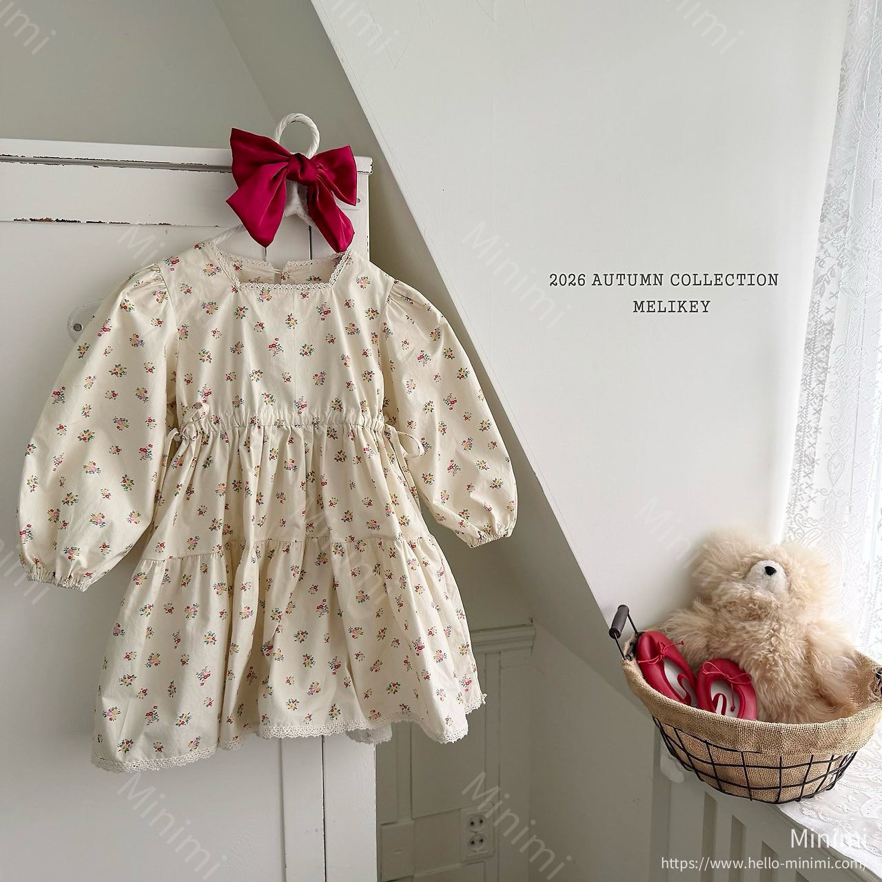 Melikey Vintage Flower Dress - 韓國童裝代購主圖