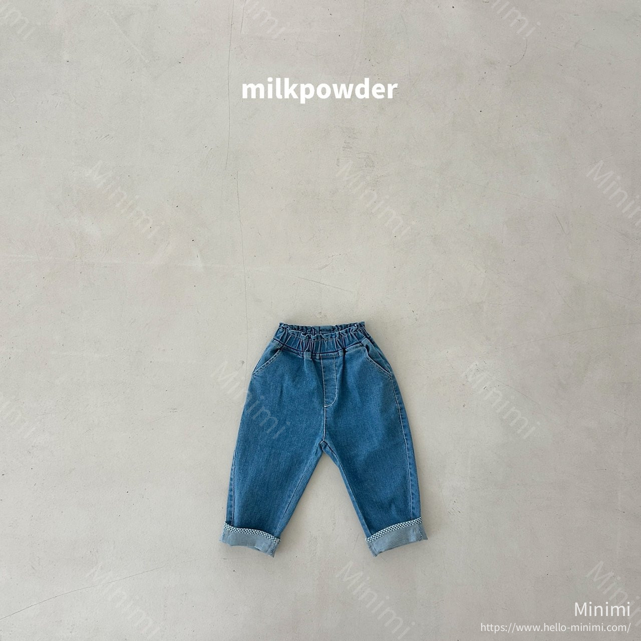 milkpowder Chex Denim Pants 韓國童裝現貨