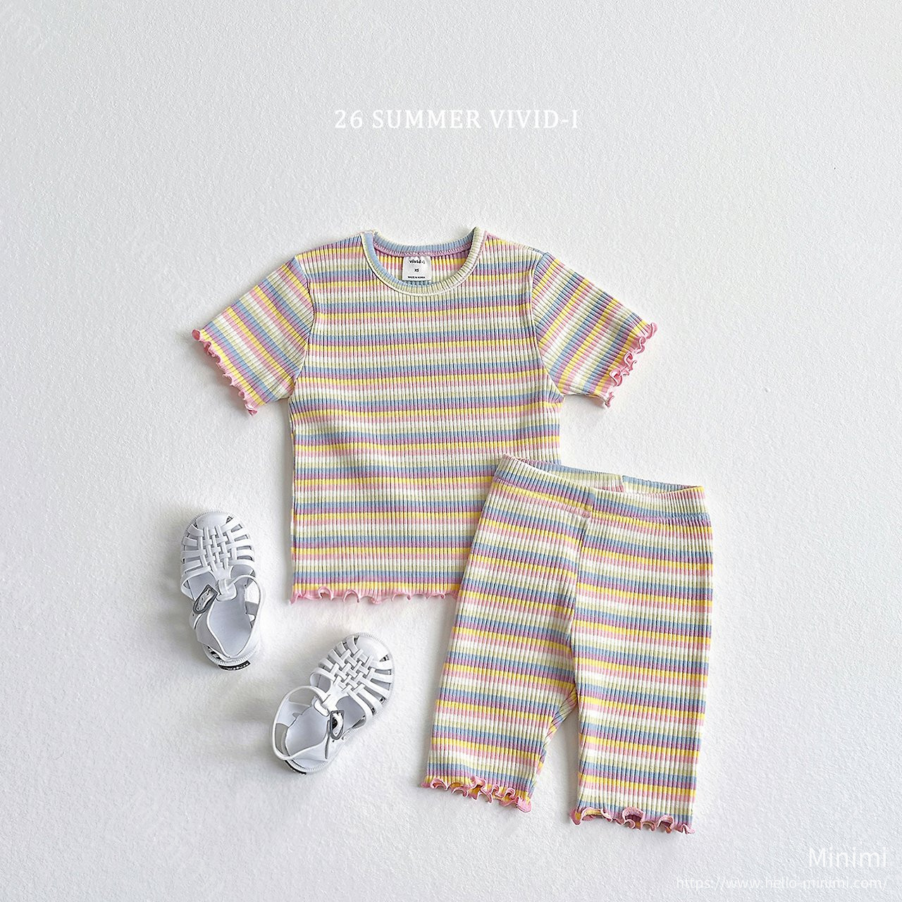 VIVID-I Rainbow Ribbed Fluted T-Shirt 細節圖 12