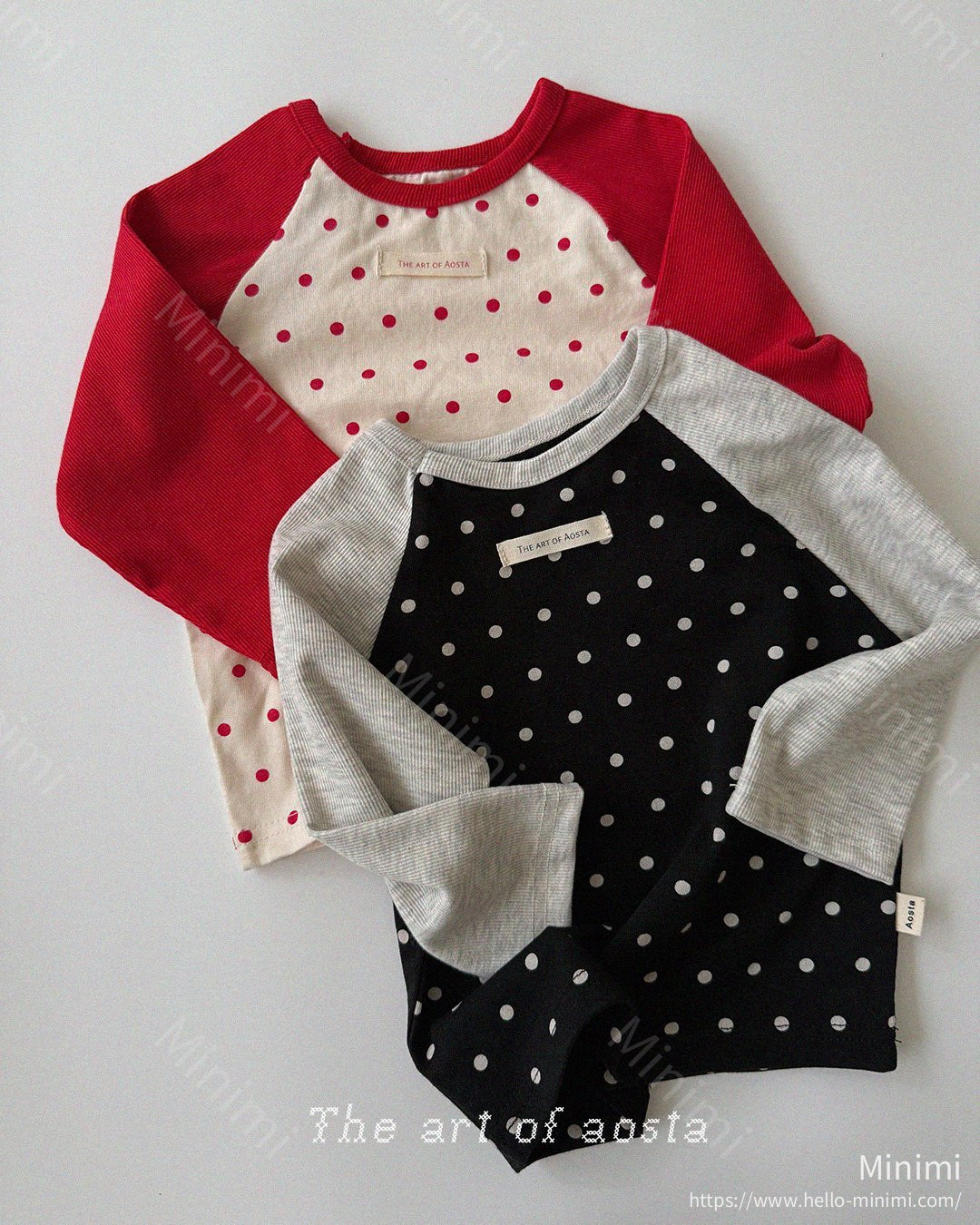 Aosta atelier Dot Raglan T-Shirt - 韓國童裝代購主圖