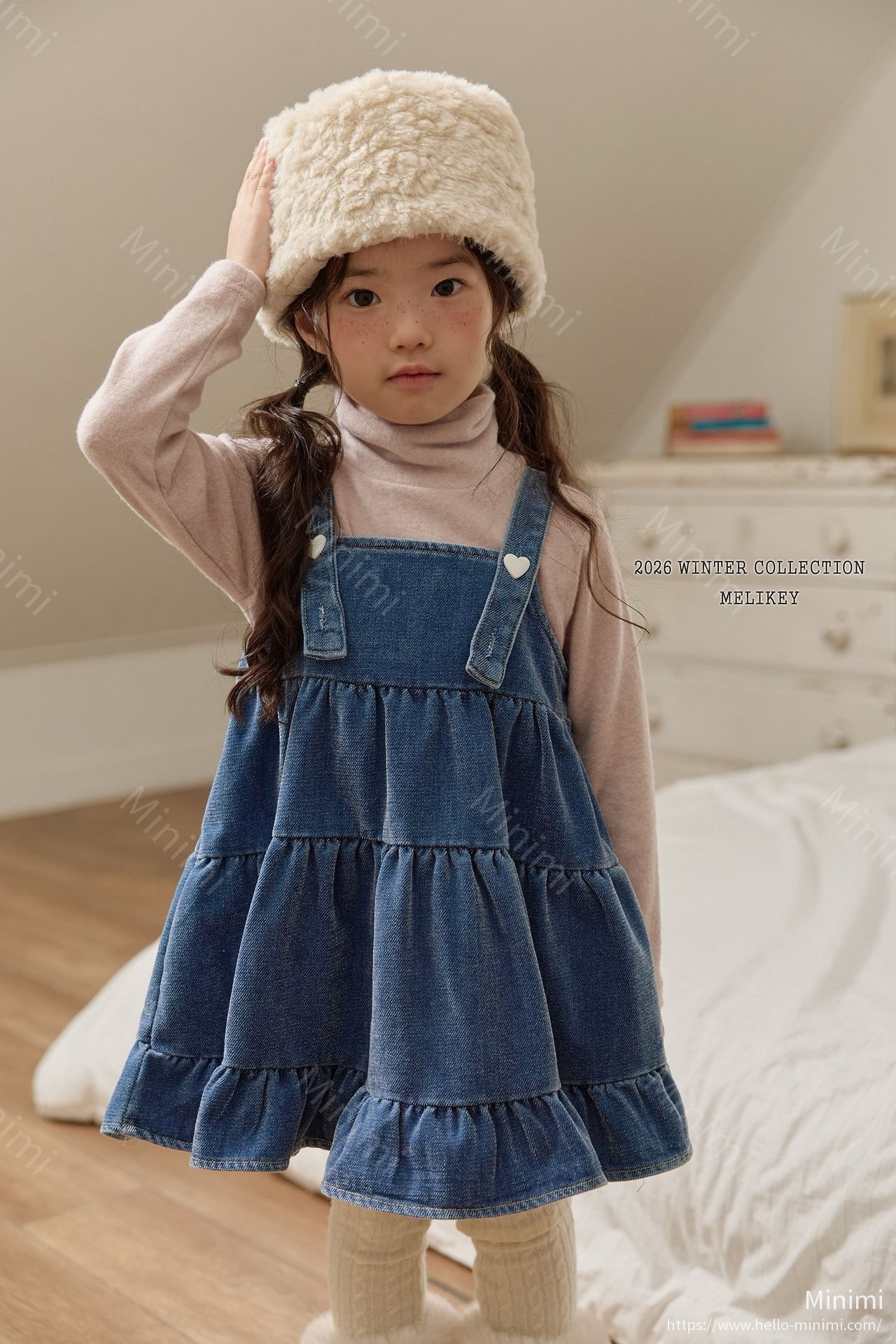 Melikey Tiered Velvet Denim Dress 細節圖 5