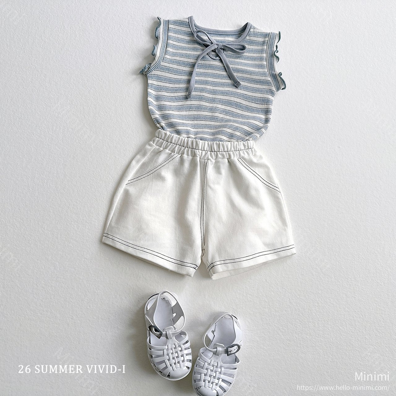 VIVID-I Ribbon Hole Striped Sleeveless Top 細節圖 11