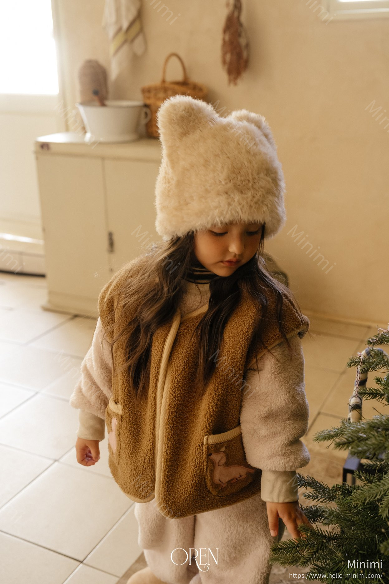 Oren Cat Fake Fur Beanie 細節圖 7