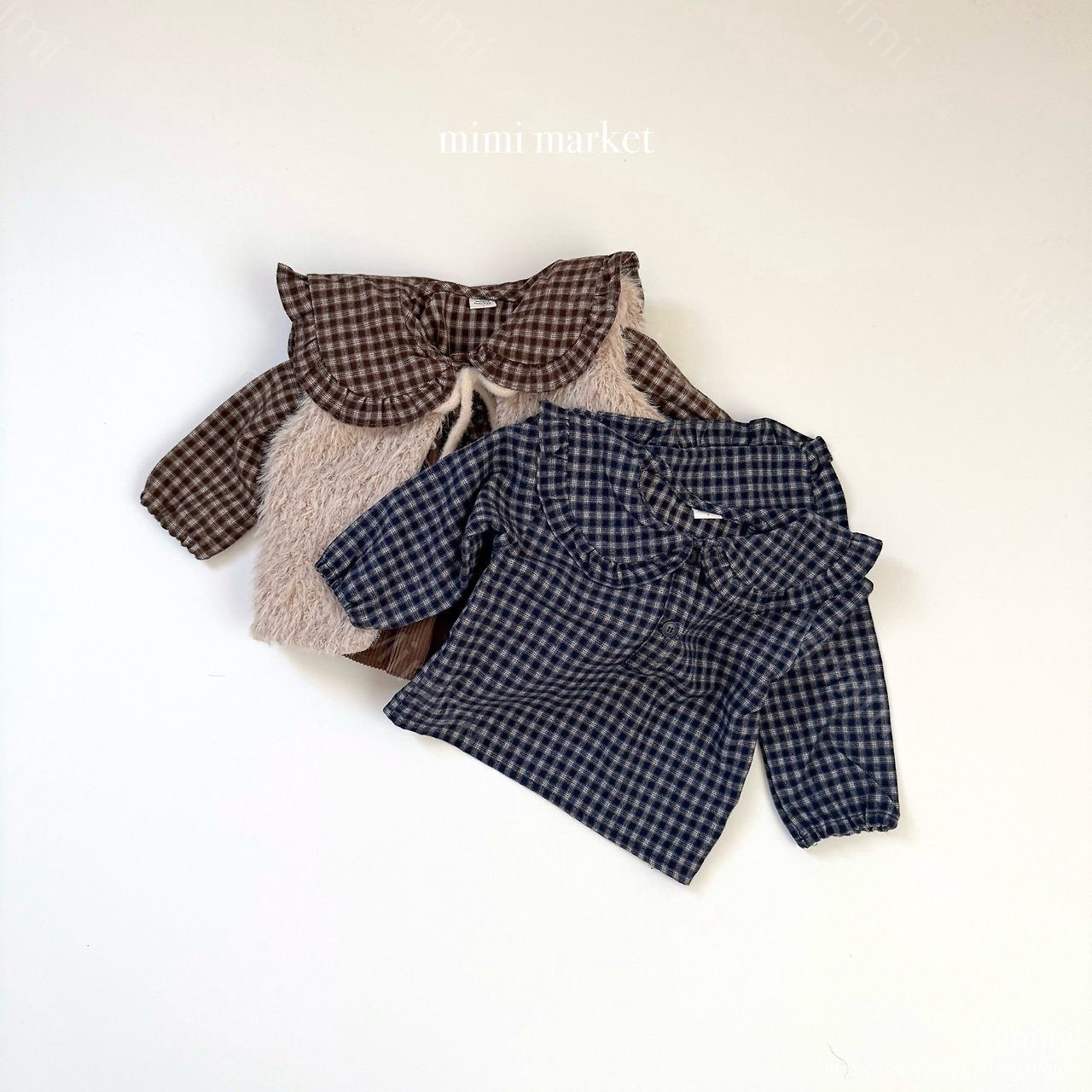 mimi-market Check Frill Collar Tee 細節圖 2
