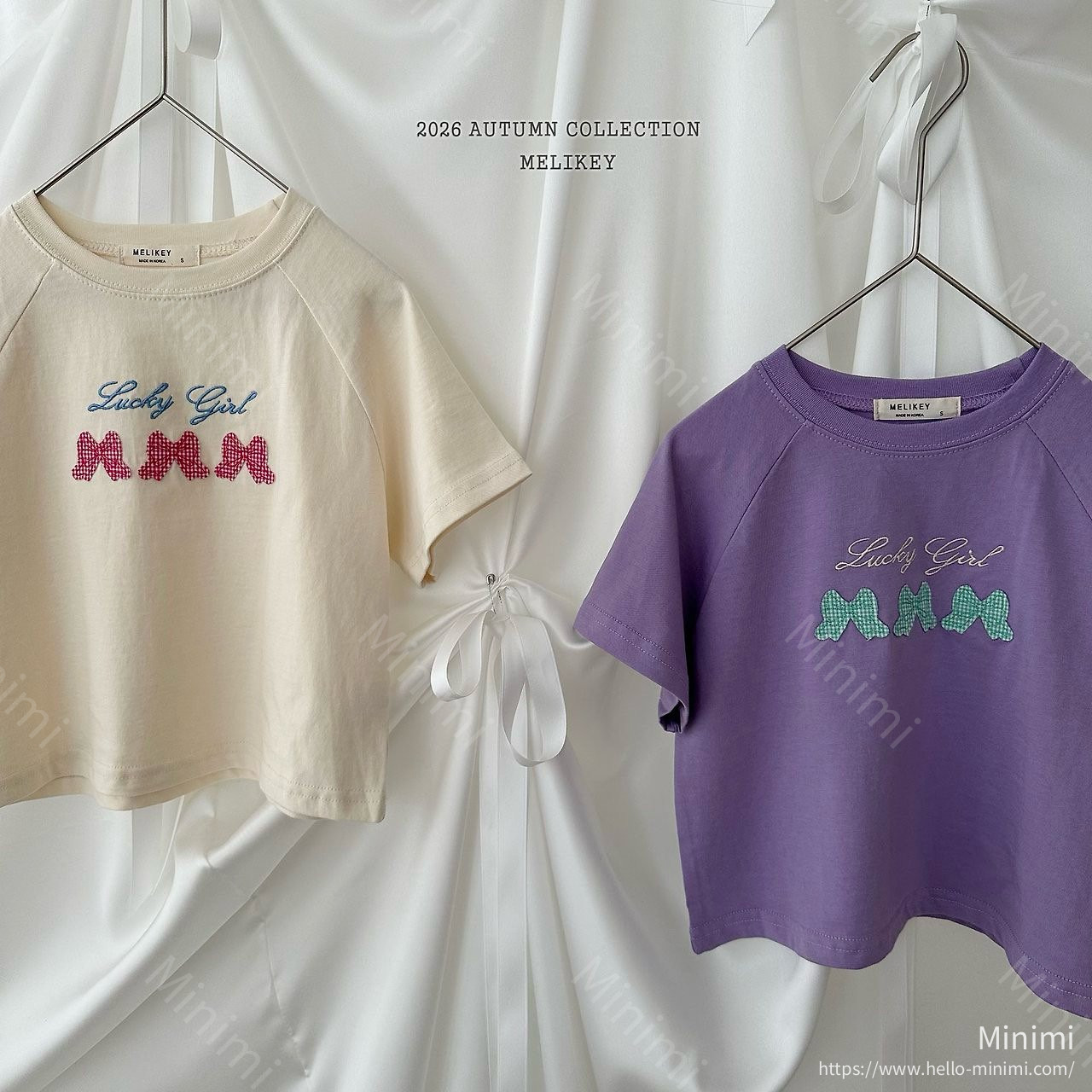 Melikey Lucky Ribbon T-shirt - 韓國童裝代購主圖