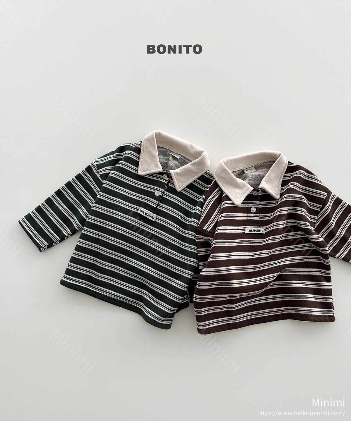 BONITO Stripe Choco Collar Tee 細節圖 1