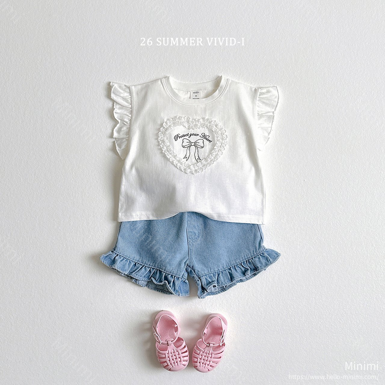 VIVID-I Ruffle Non-fade Denim Shorts 細節圖 9