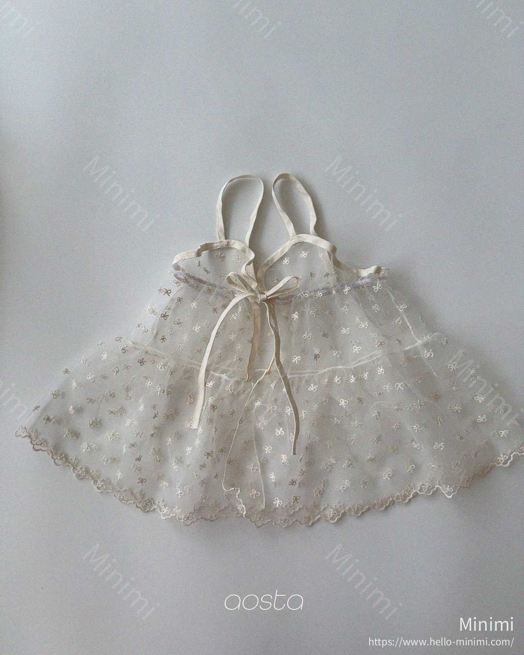 Lace Ribbon Open Dress