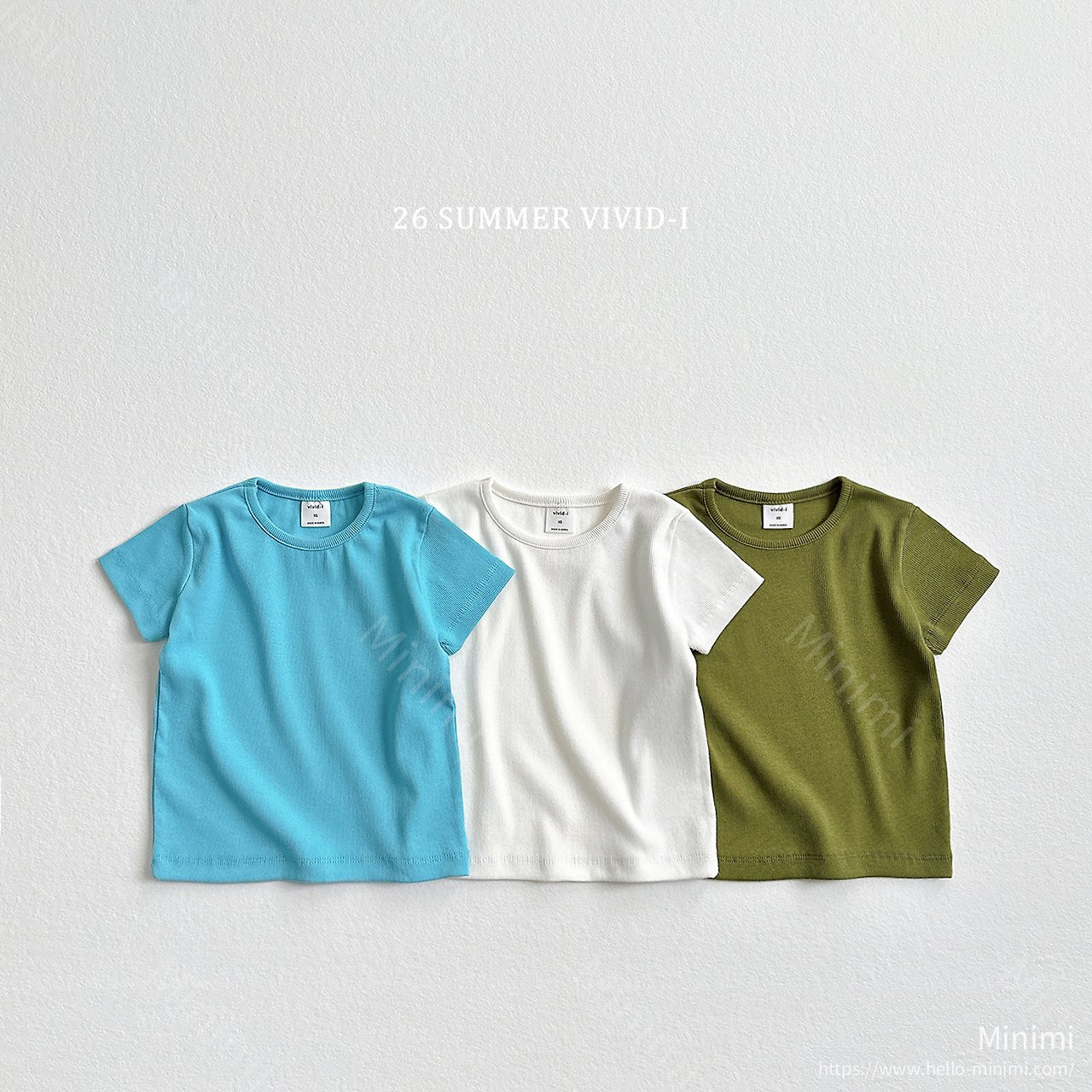 VIVID-I Pastel Ribbed T-Shirt - 韓國童裝代購主圖