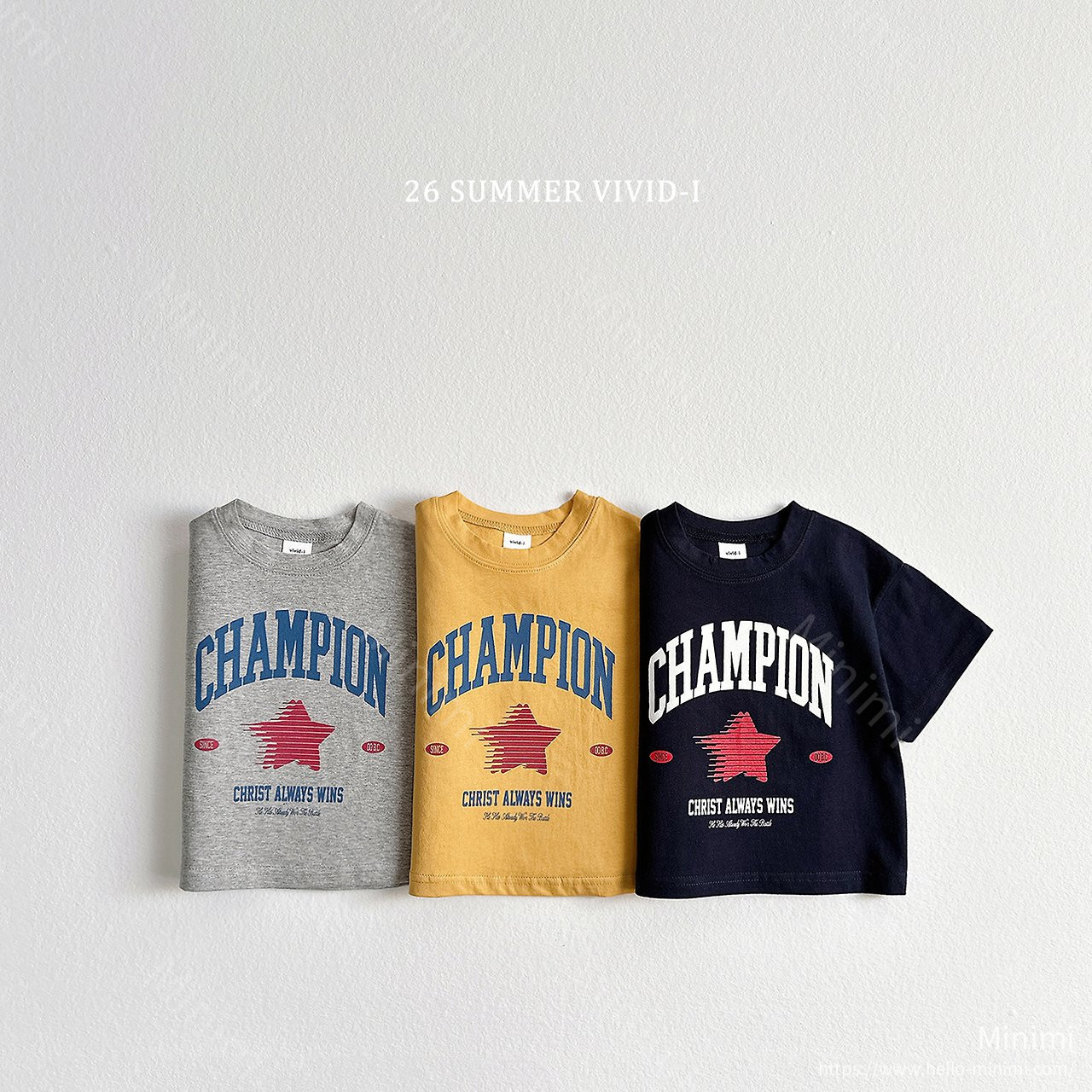 VIVID-I Champion T-Shirt - 韓國童裝代購主圖