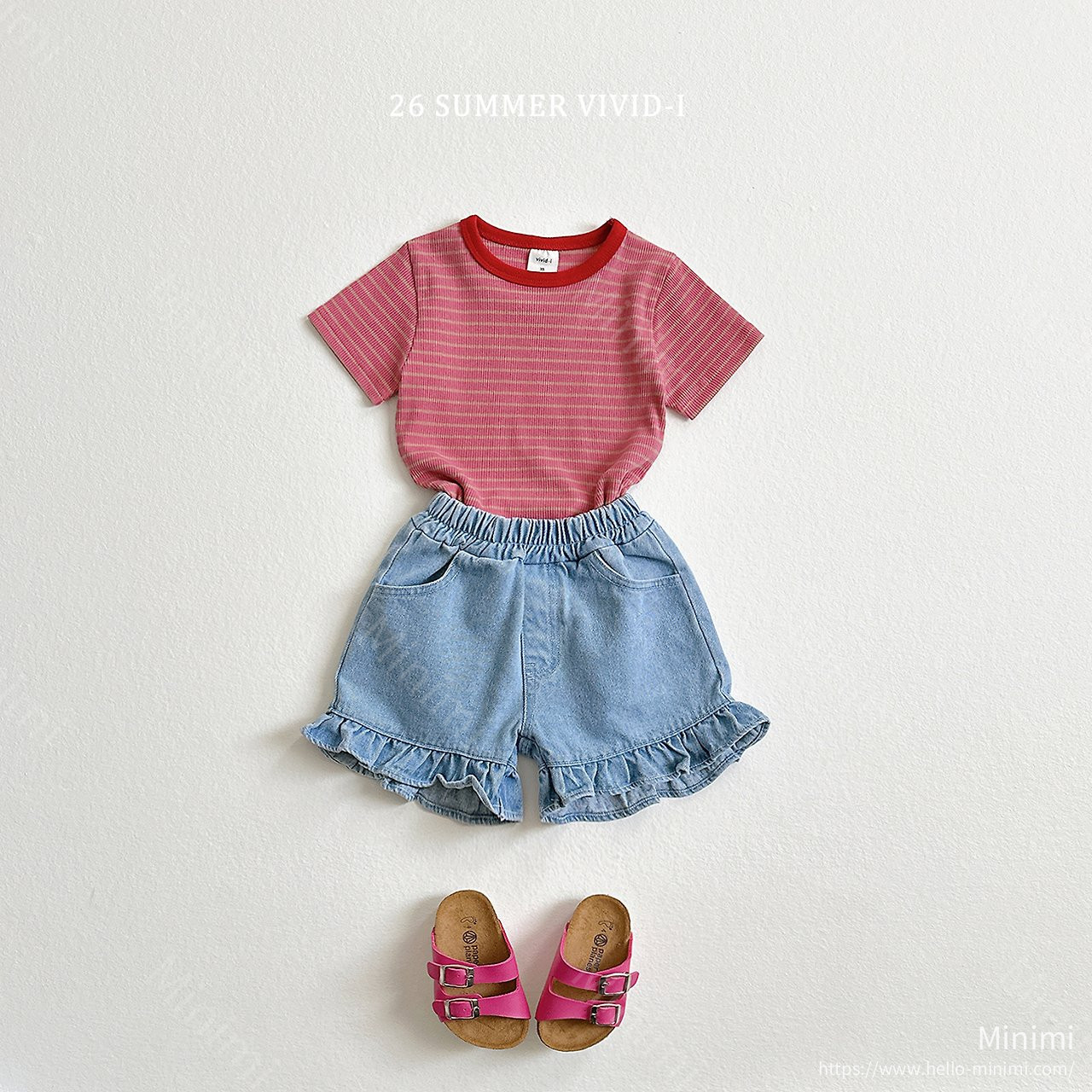 VIVID-I Ruffle Non-fade Denim Shorts 細節圖 4