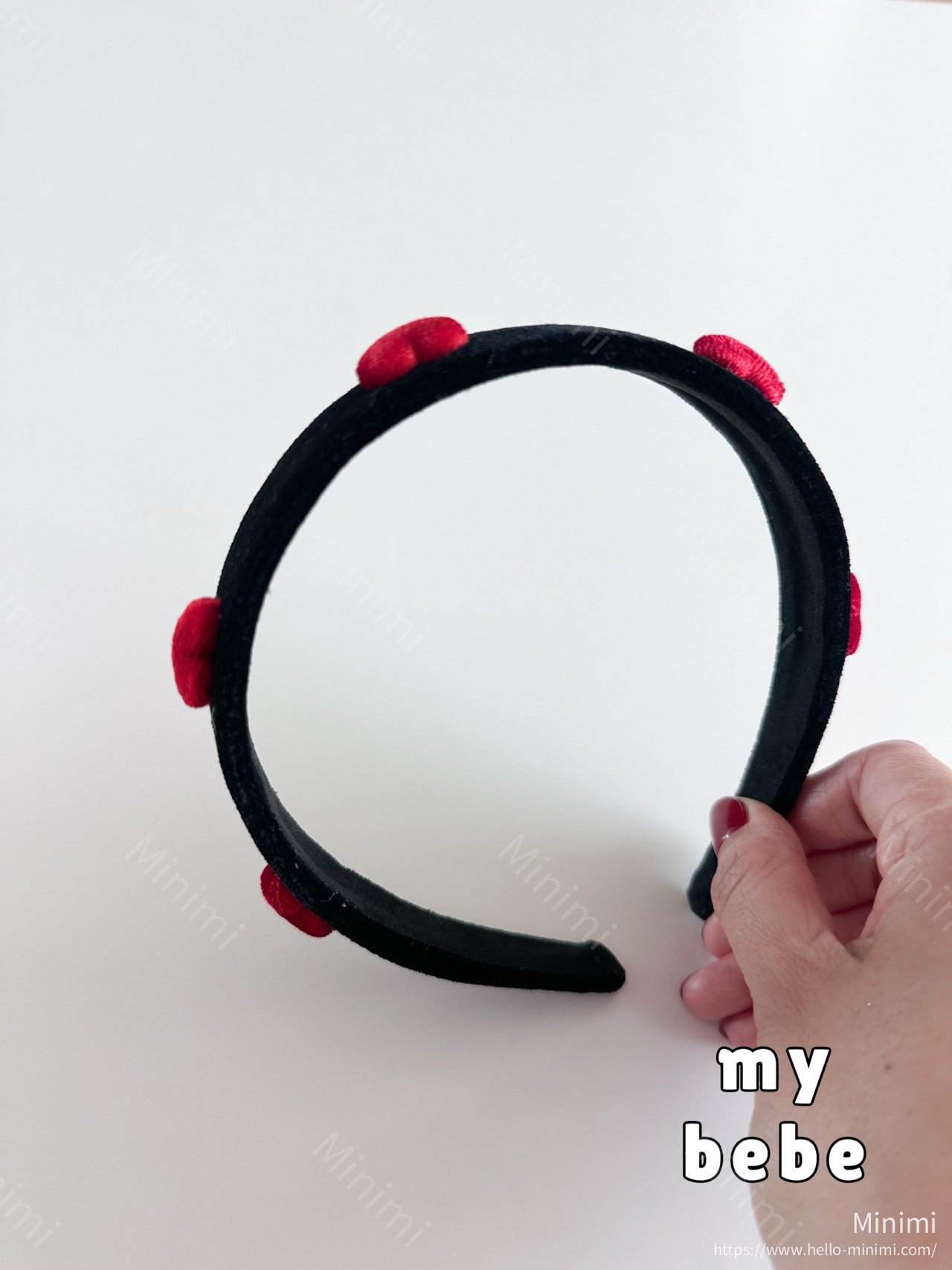 my_bébé King Heart Velvet Hairband 細節圖 2