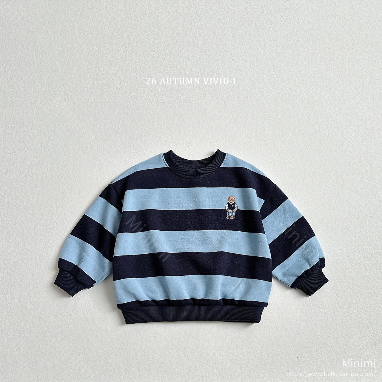 VIVID-I Big Stripe Bear Embroidery Sweatshirt 細節圖 3