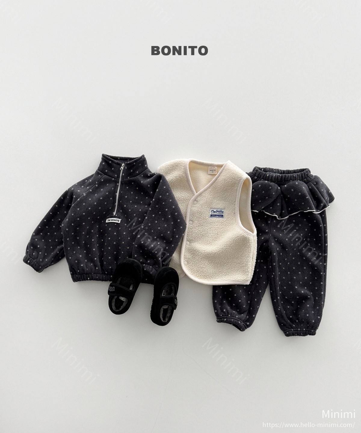 BONITO Dot Frill Half-Zip Set 細節圖 3