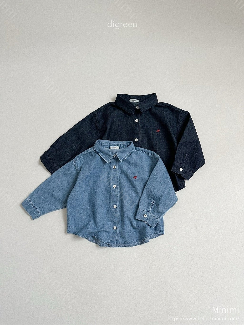 digreen Denim Shirt - 韓國童裝代購主圖