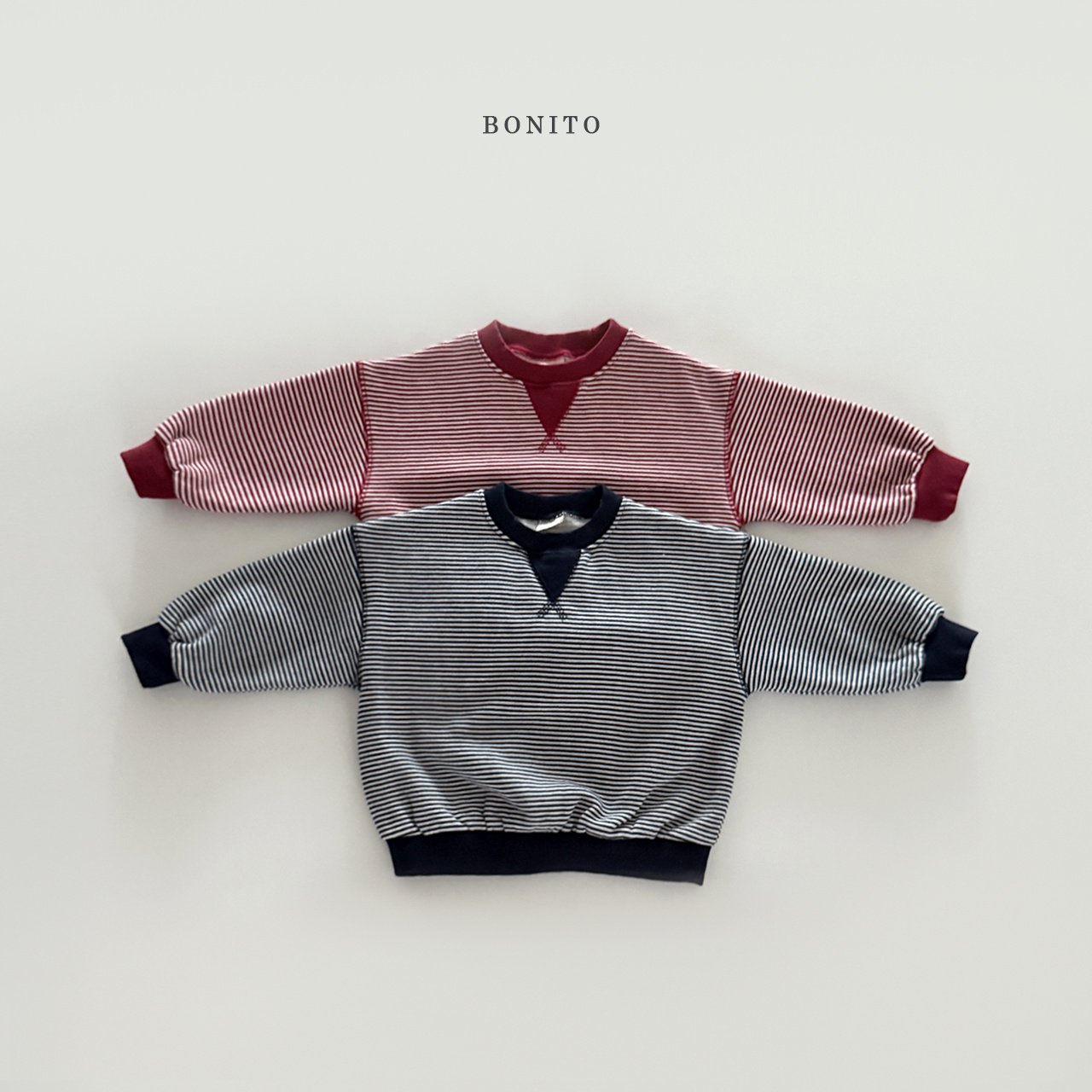 Fine Stripe Triangle V-Patch Sweatshirt