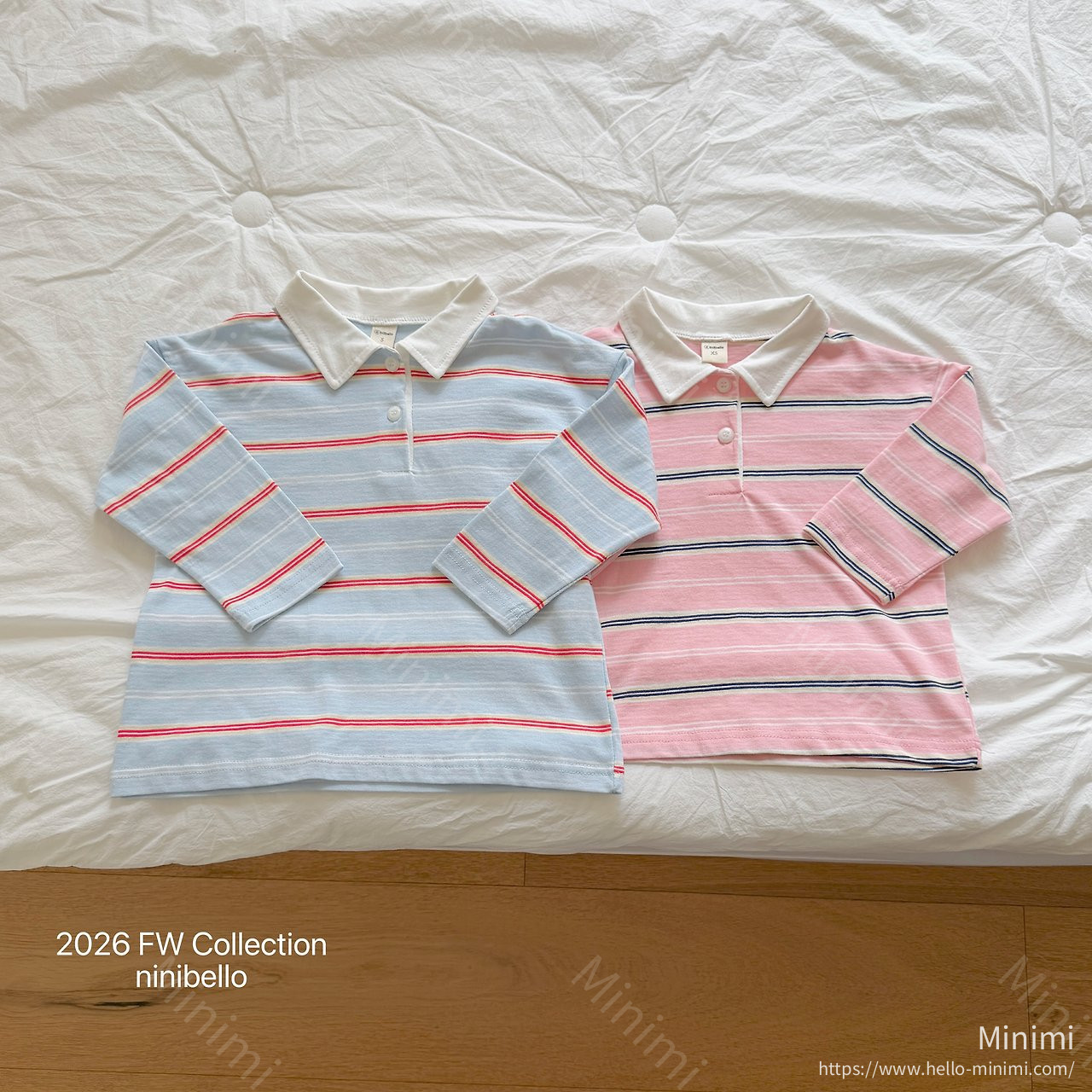 ninibello Milky Stripe Collar T-shirt 細節圖 2