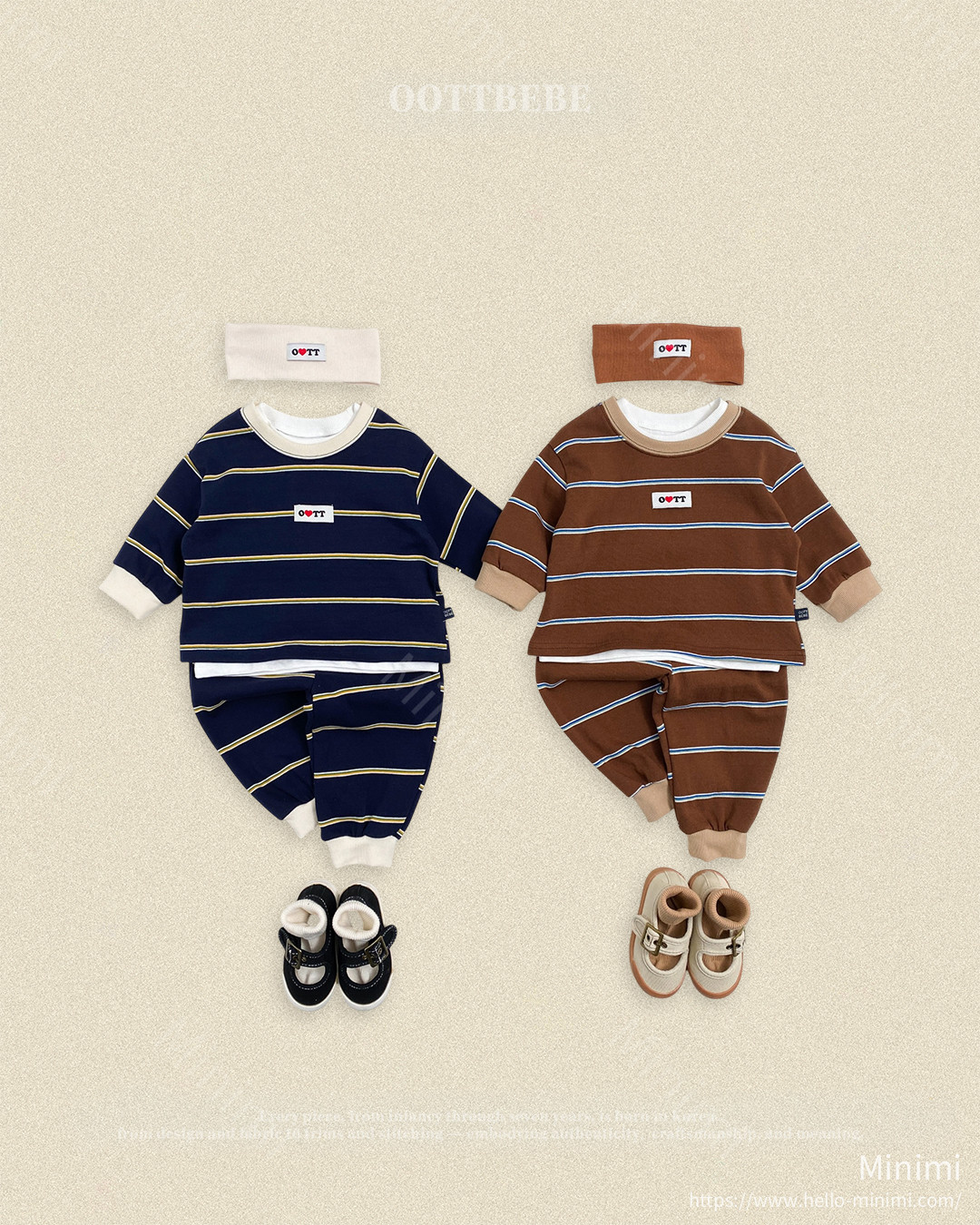 oott bebe Rookie Striped Set - 韓國童裝代購主圖