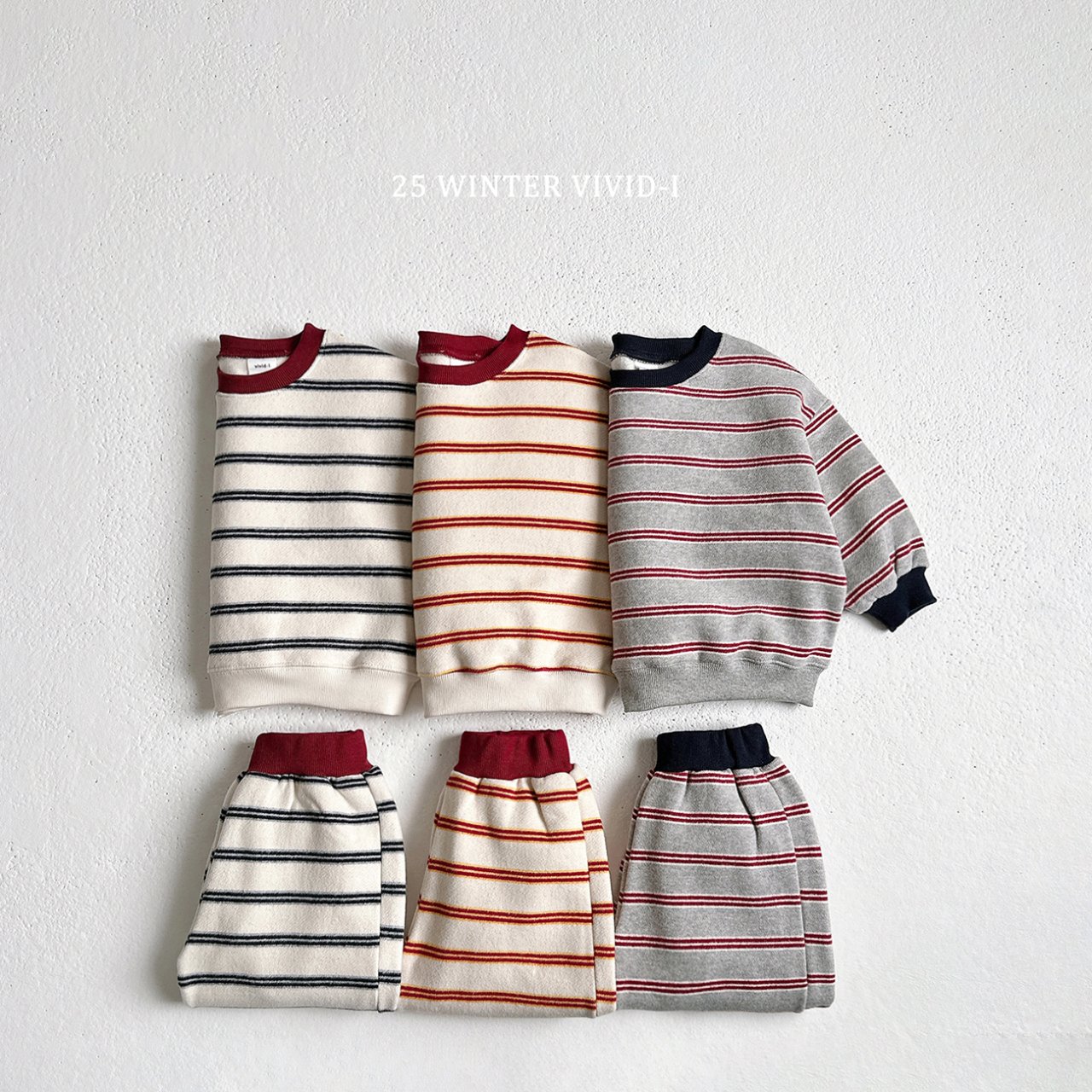 Stripe Peach Fleece Set