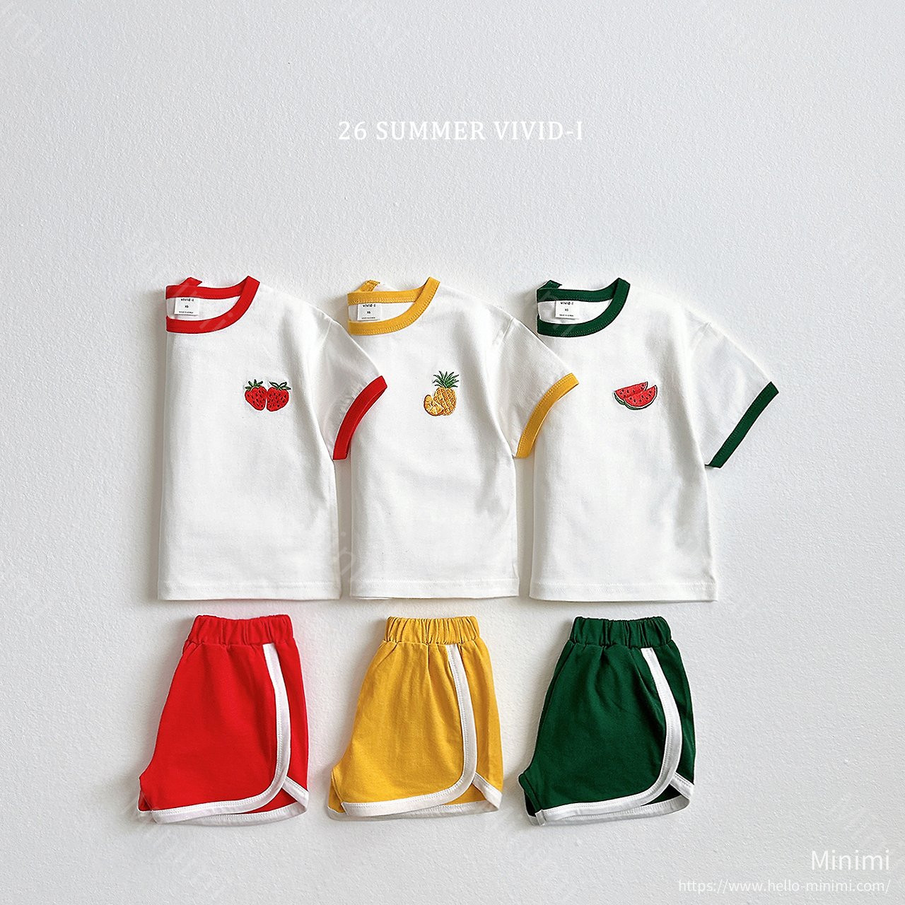 VIVID-I Fruit Embroidery Bound Set - 韓國童裝代購主圖