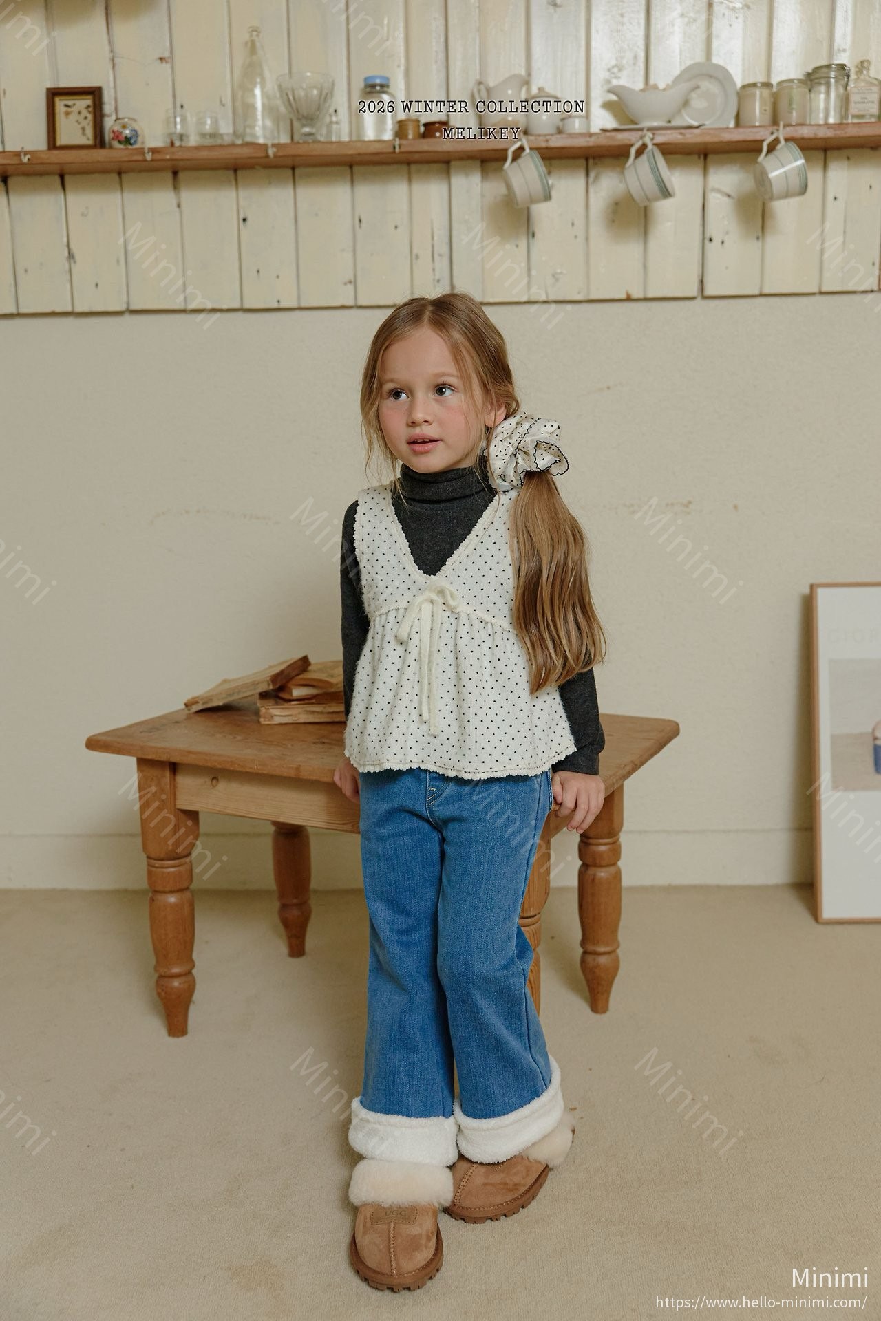 Melikey Wool Denim Heart Bootcut 細節圖 17