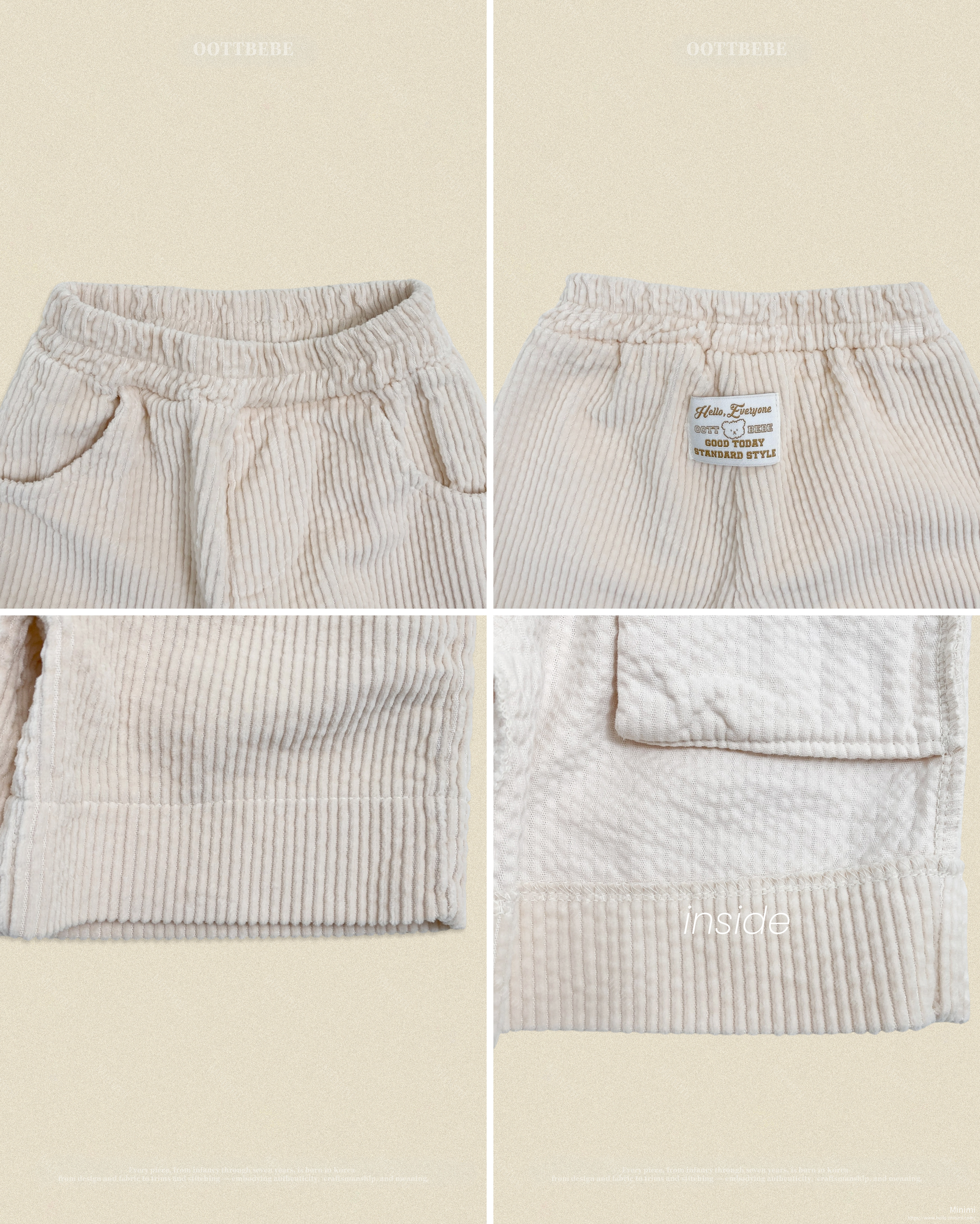 oott bebe Big Corduroy Pants (Knee-length) 細節圖 9