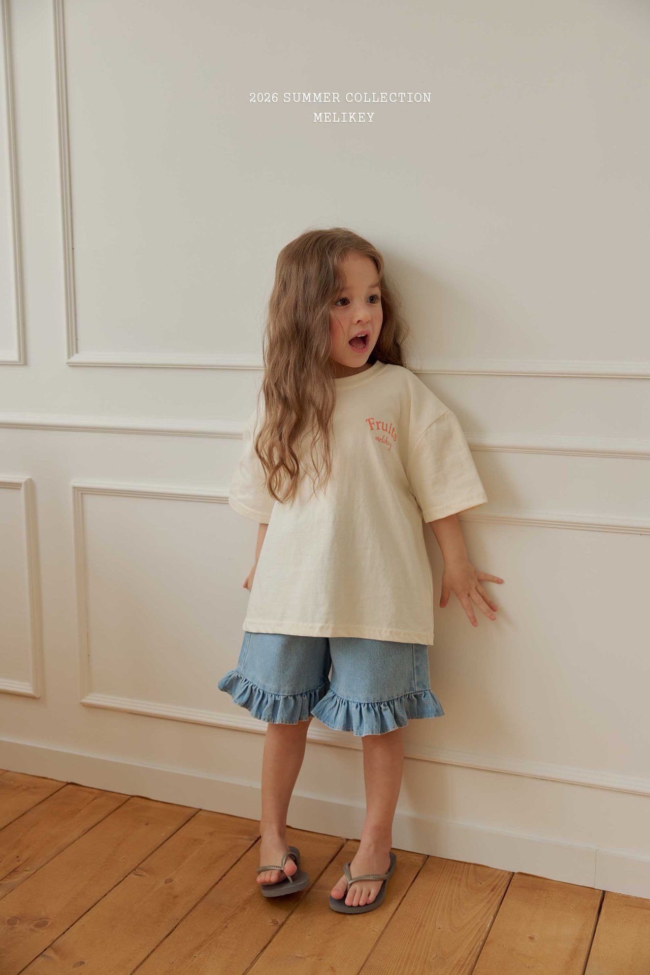 Frill Half Denim Pants