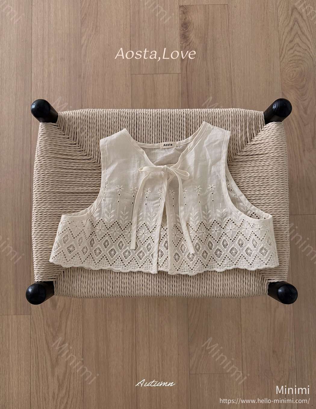 Aosta atelier Lace Jenny Open Vest 細節圖 3