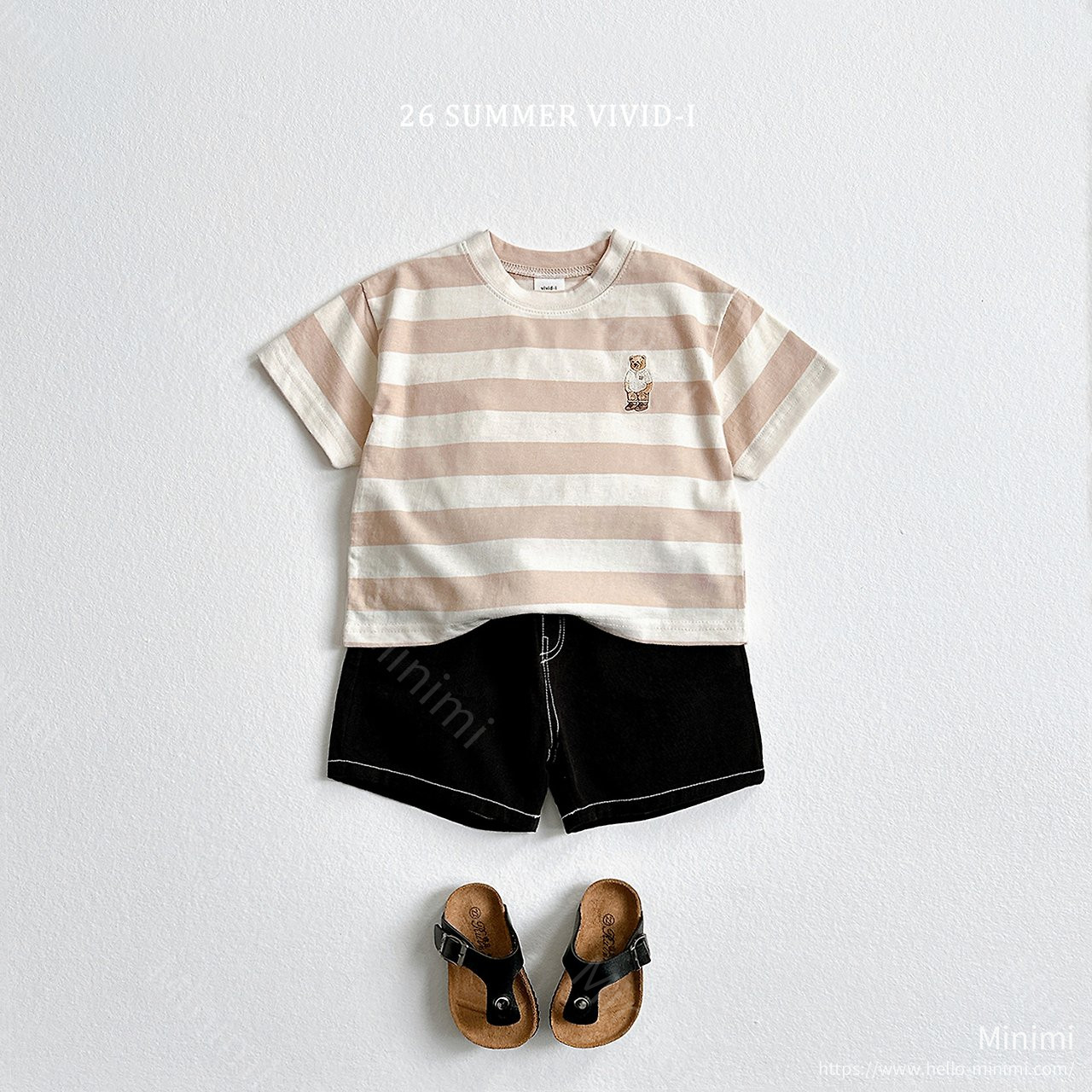 VIVID-I Bear Embroidery Striped Set 細節圖 8