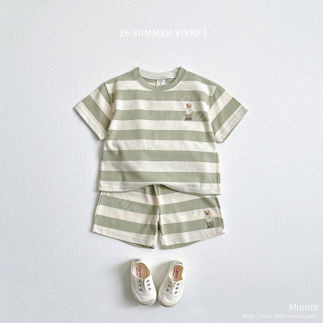 VIVID-I Bear Embroidery Striped Set 細節圖 4